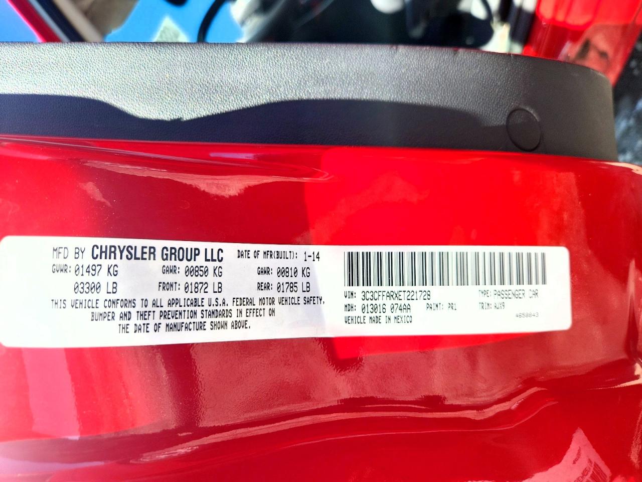 2014 Fiat 500 Pop Red vin: 3C3CFFARXET221728