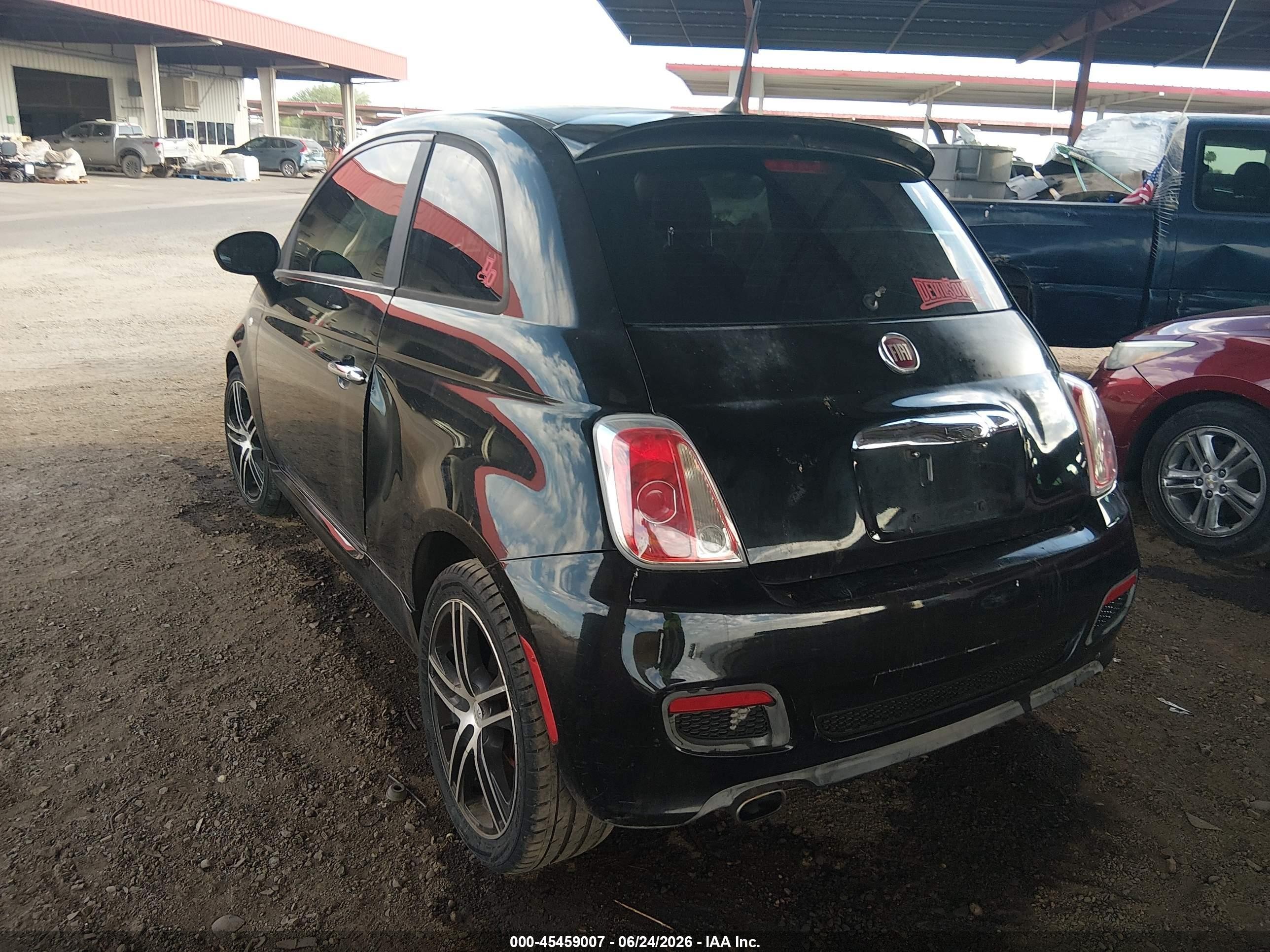 2012 Fiat 500 Sport Black vin: 3C3CFFBR0CT116028