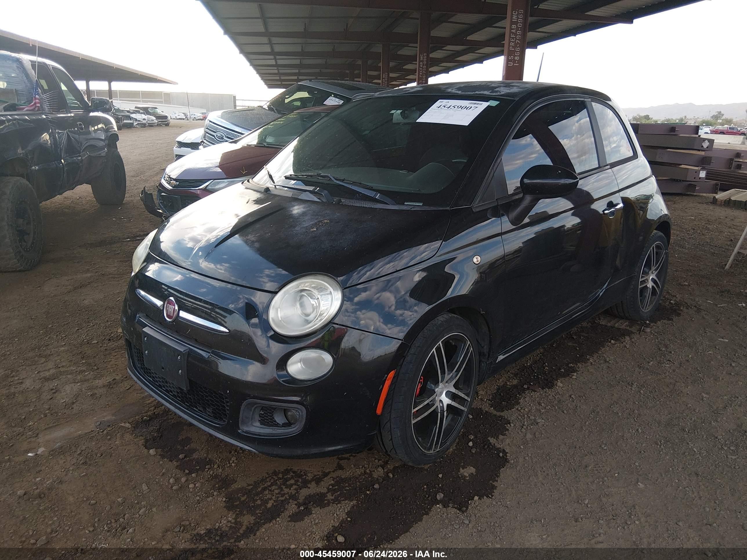 2012 Fiat 500 Sport Black vin: 3C3CFFBR0CT116028