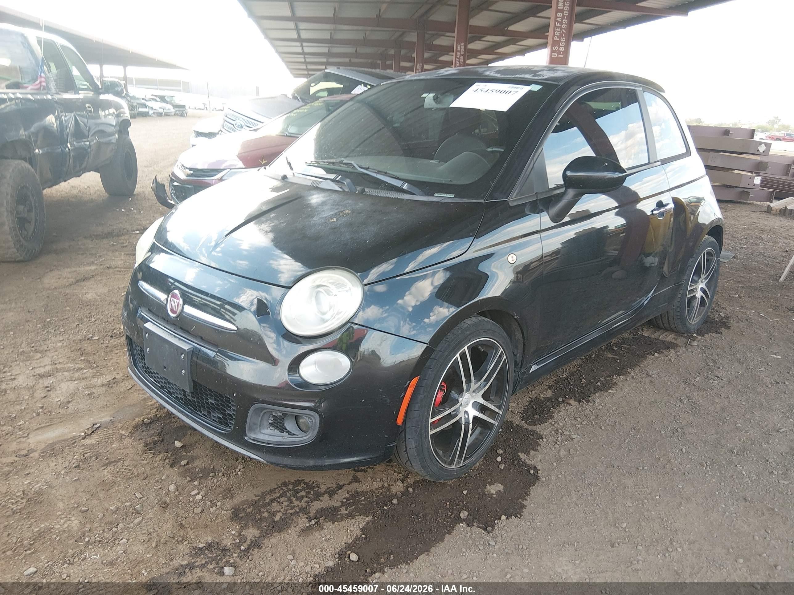 2012 Fiat 500 Sport Black vin: 3C3CFFBR0CT116028