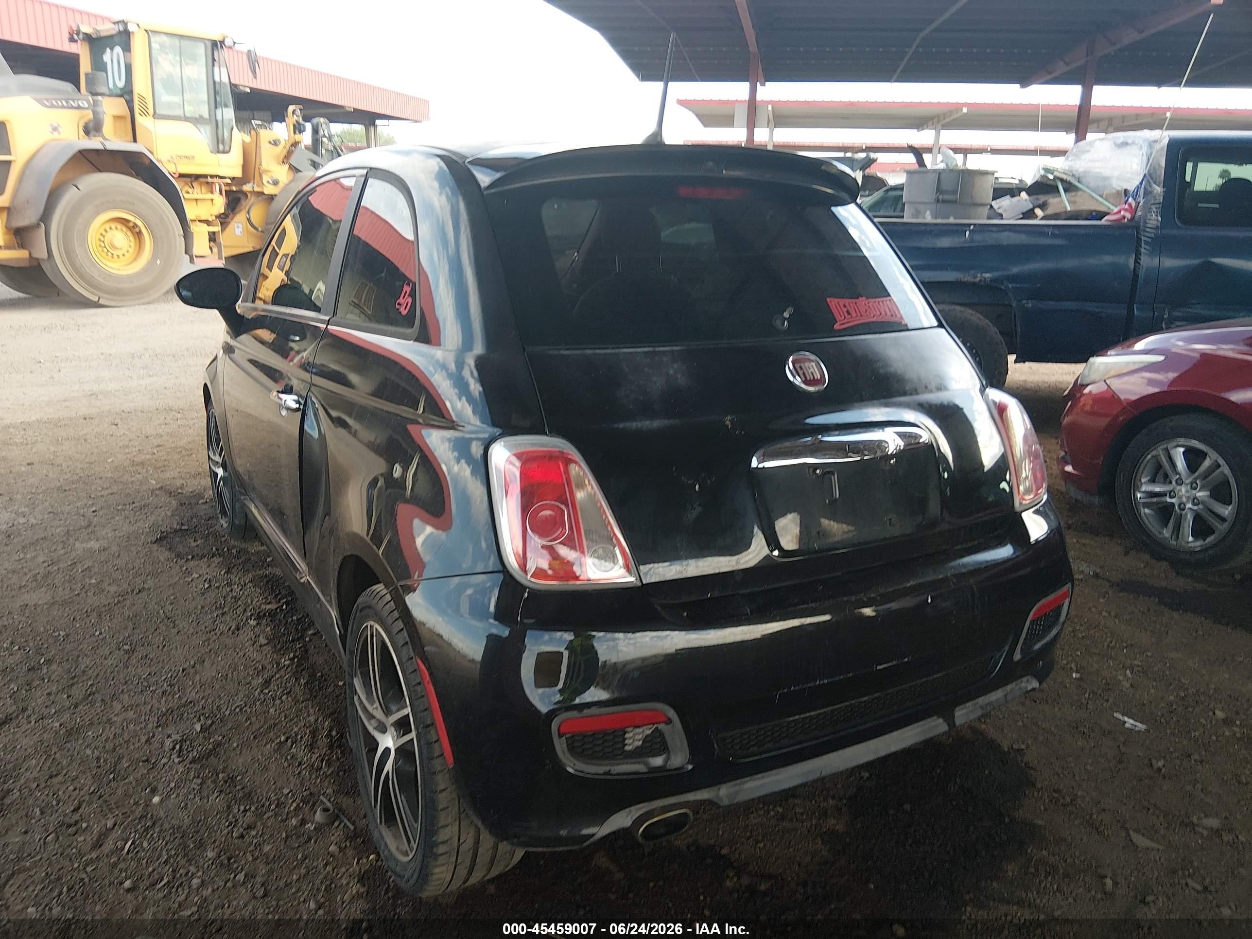 2012 Fiat 500 Sport Black vin: 3C3CFFBR0CT116028