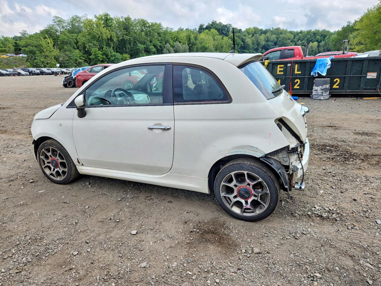 2012 Fiat 500 Sport White vin: 3C3CFFBR0CT362271