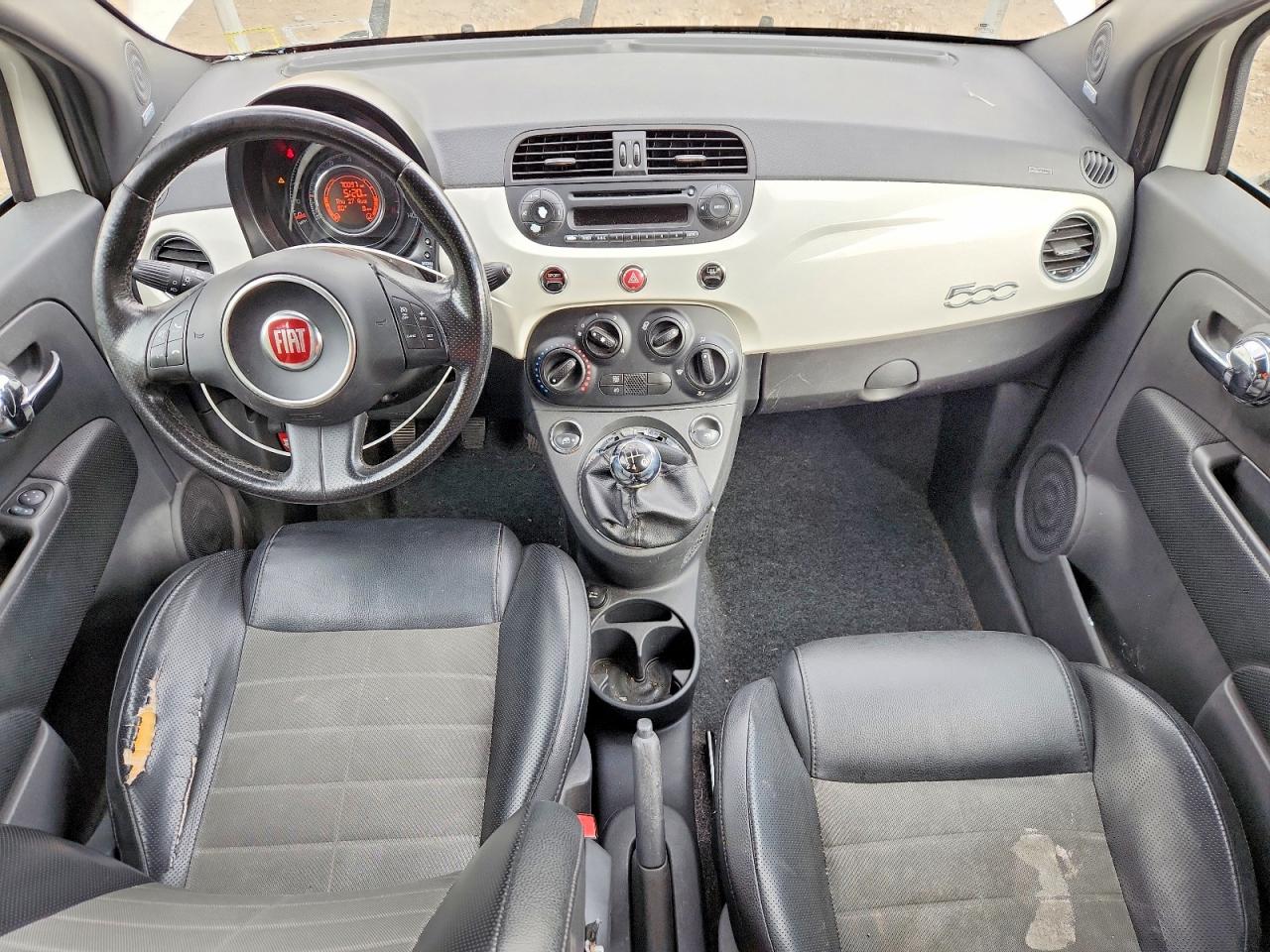 2012 Fiat 500 Sport White vin: 3C3CFFBR0CT362271
