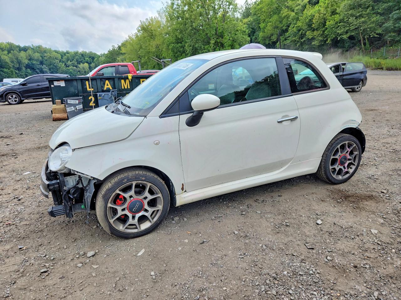 2012 Fiat 500 Sport White vin: 3C3CFFBR0CT362271