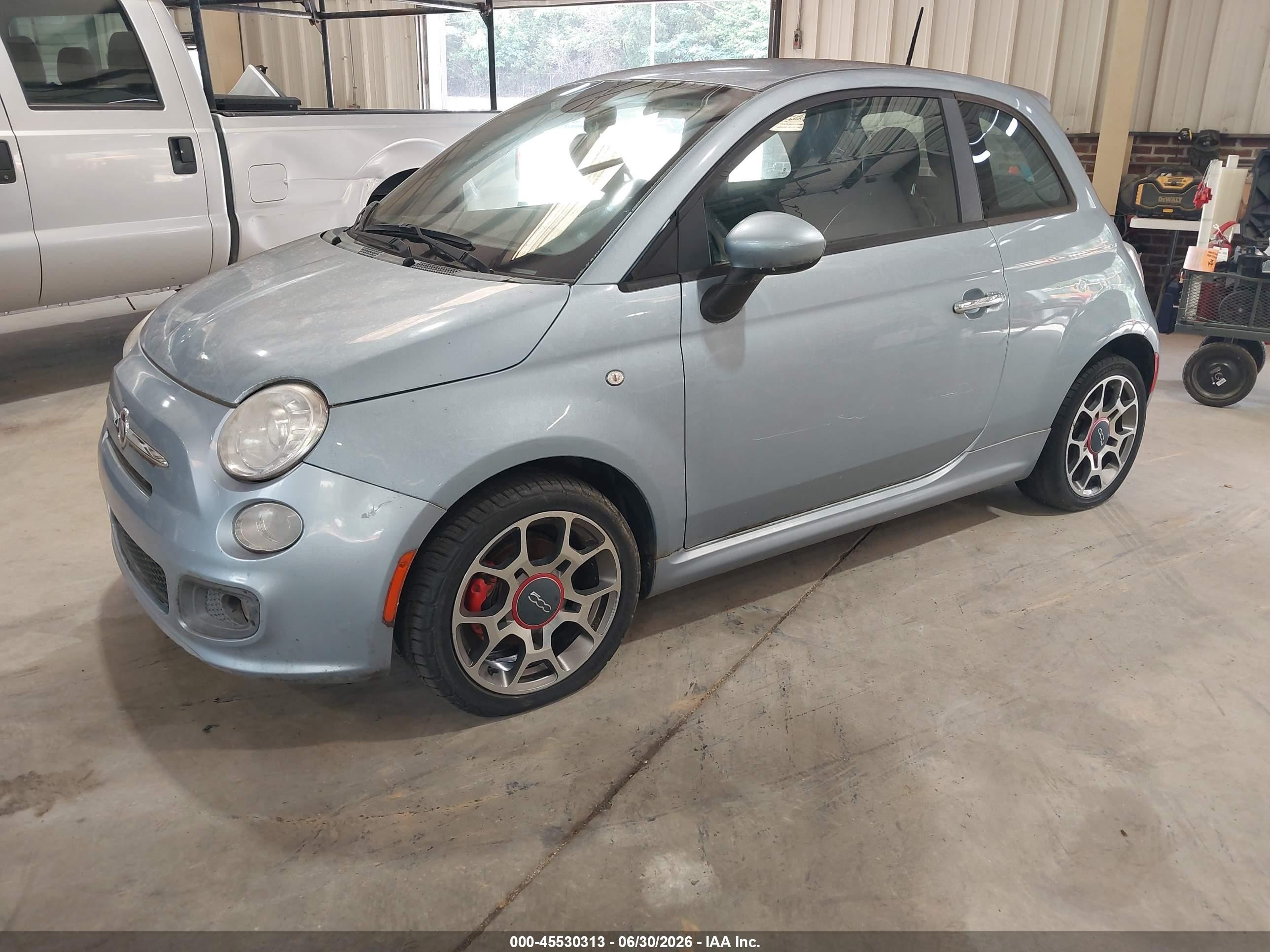 2013 Fiat 500 Sport Light Blue vin: 3C3CFFBR0DT684359