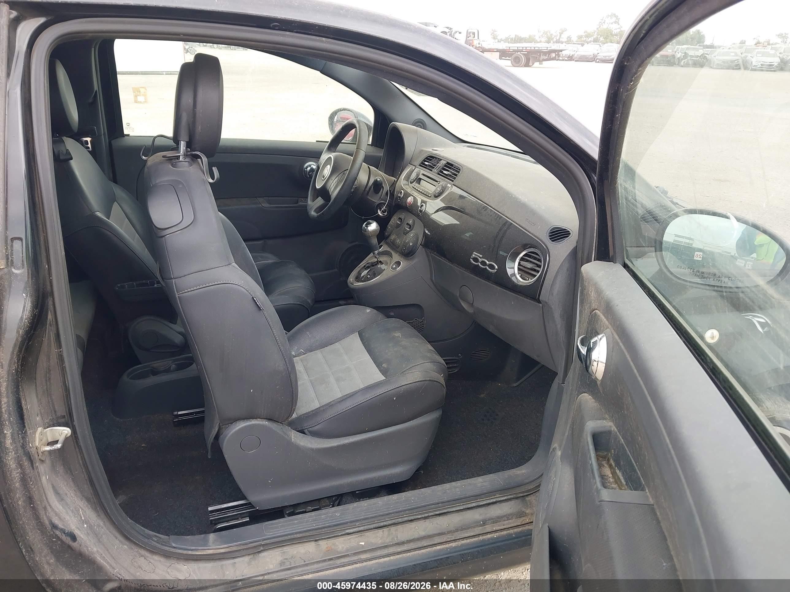 2012 Fiat 500 Sport Black vin: 3C3CFFBR1CT115549