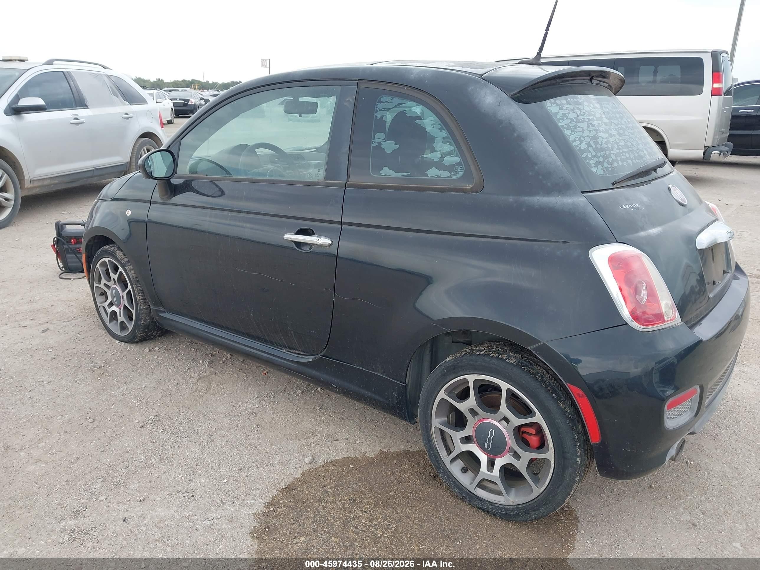 2012 Fiat 500 Sport Black vin: 3C3CFFBR1CT115549
