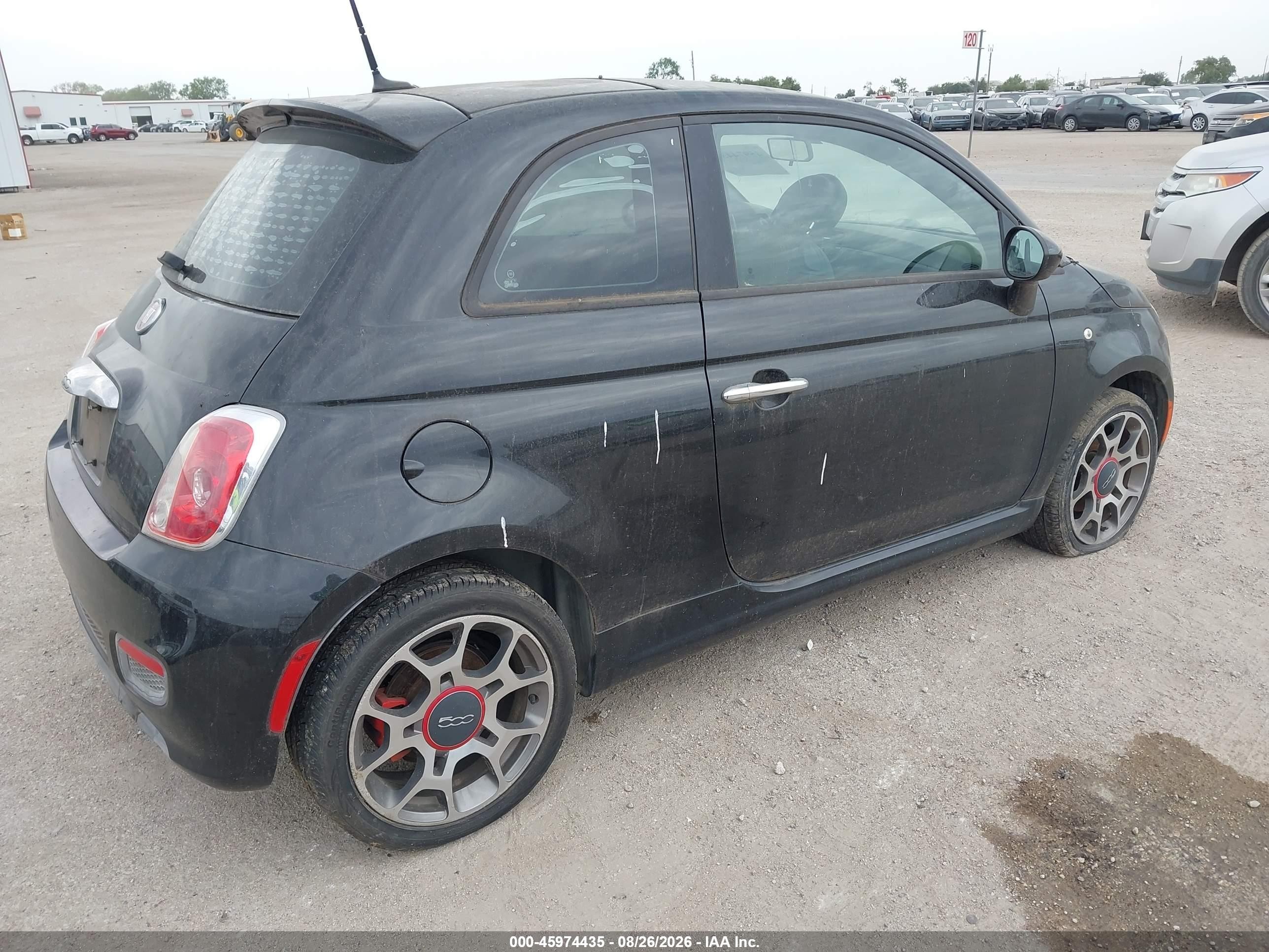 2012 Fiat 500 Sport Black vin: 3C3CFFBR1CT115549