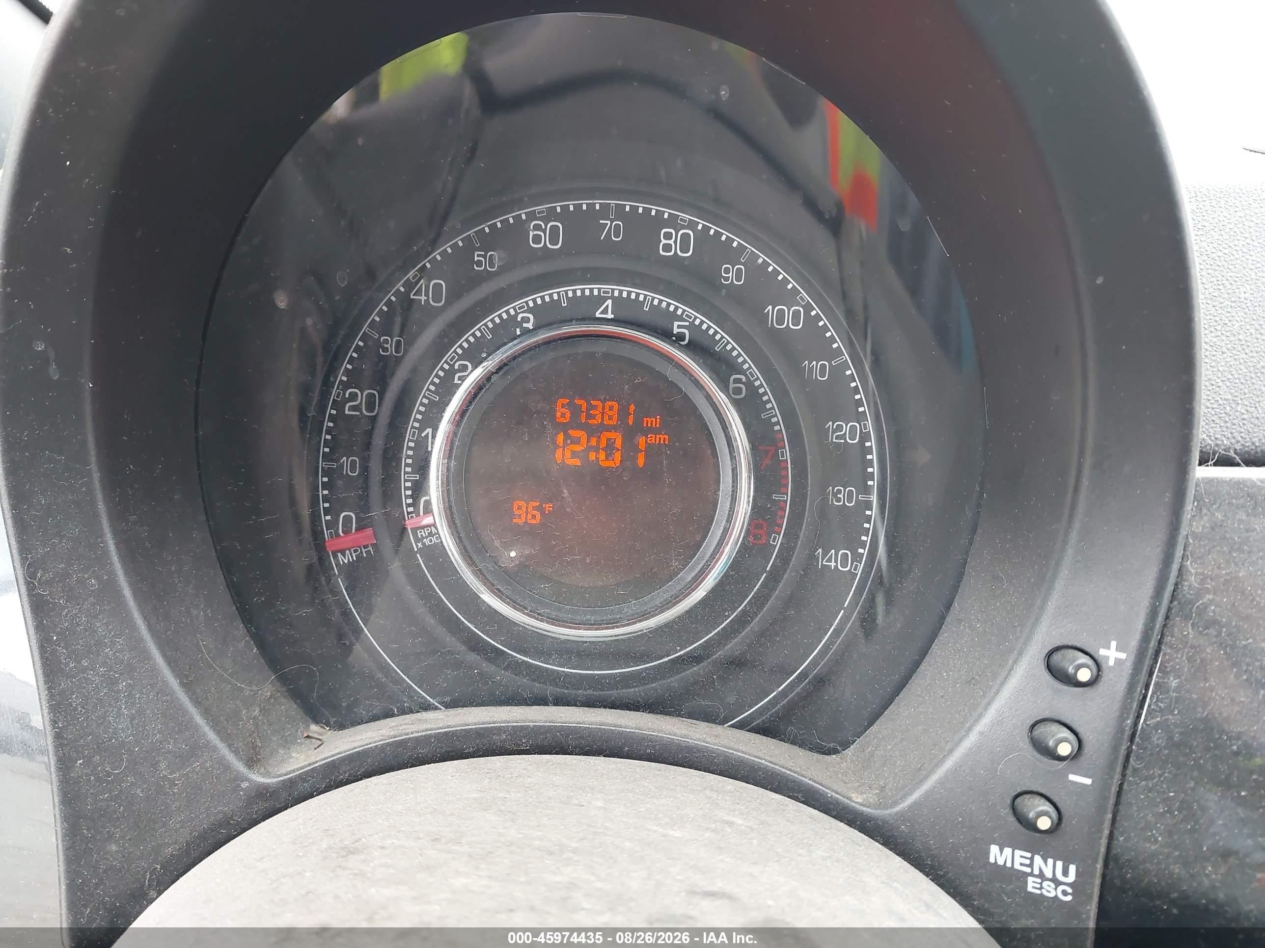 2012 Fiat 500 Sport Black vin: 3C3CFFBR1CT115549