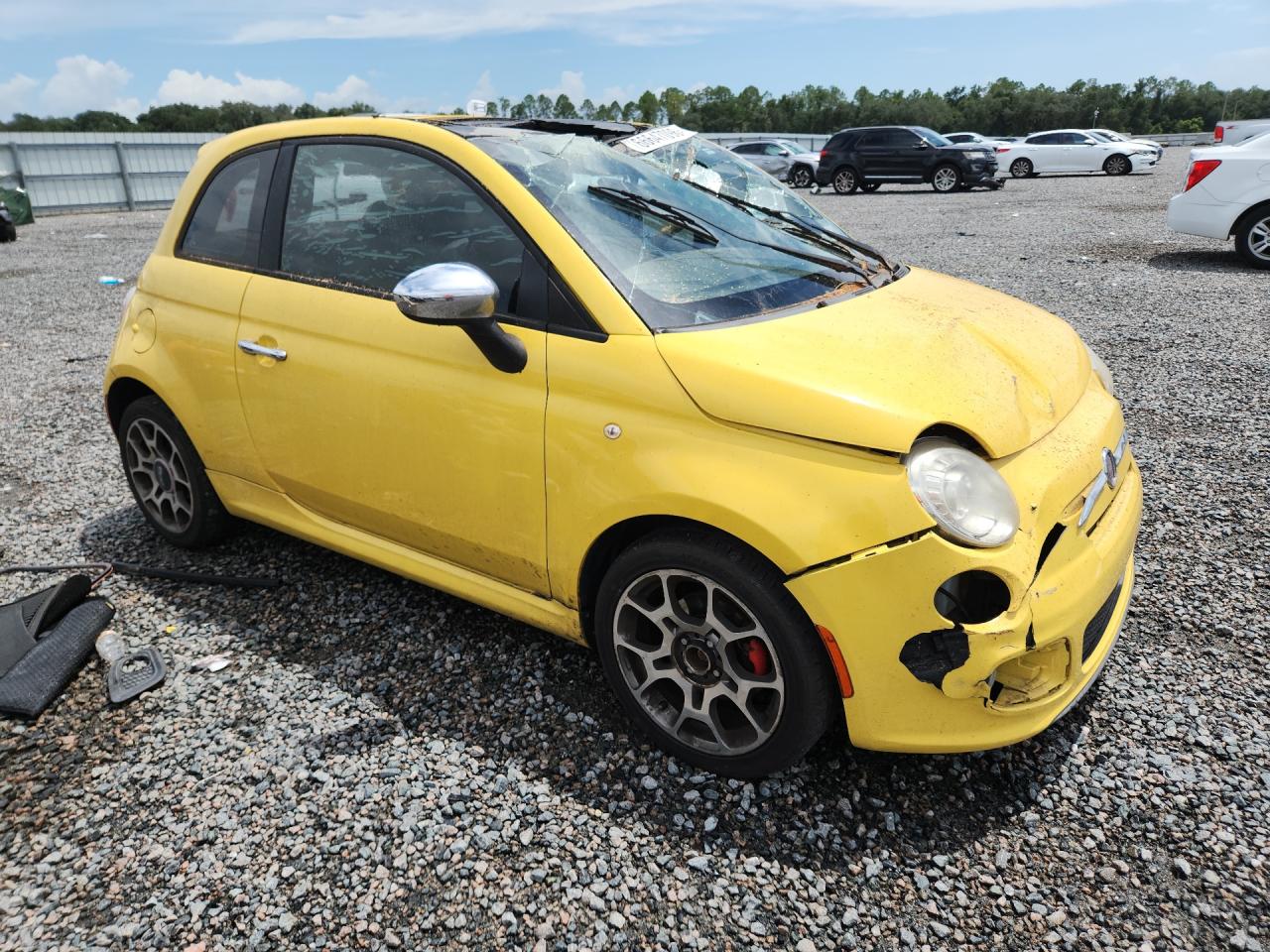 2012 Fiat 500 Sport Yellow vin: 3C3CFFBR1CT127135