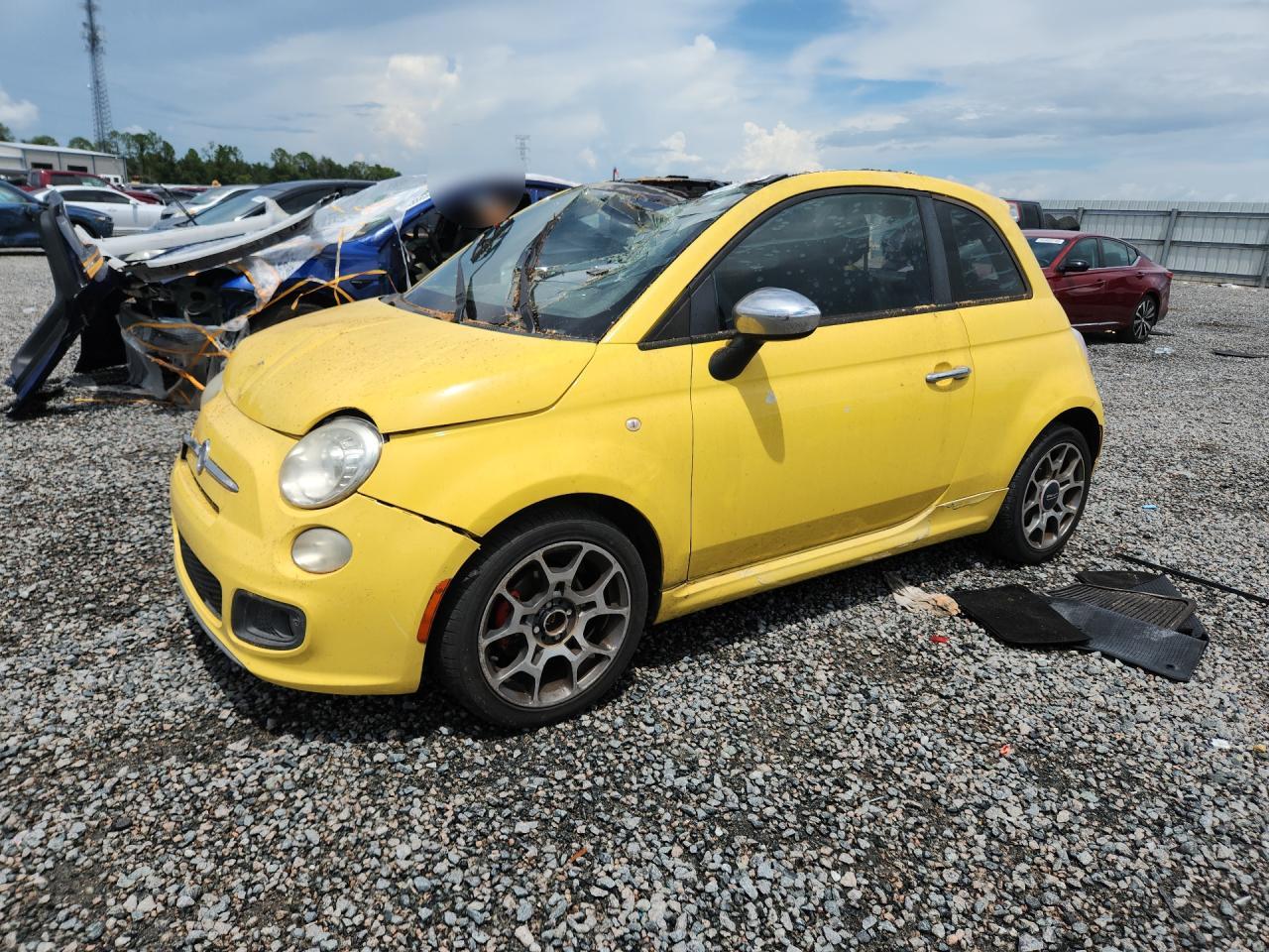 2012 Fiat 500 Sport Желтый vin: 3C3CFFBR1CT127135