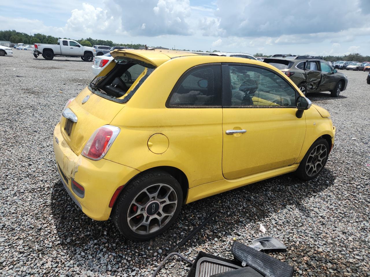 2012 Fiat 500 Sport Yellow vin: 3C3CFFBR1CT127135