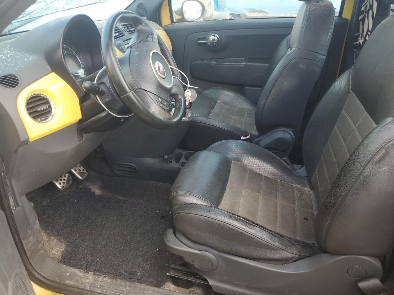 2012 Fiat 500 Sport Yellow vin: 3C3CFFBR1CT127135