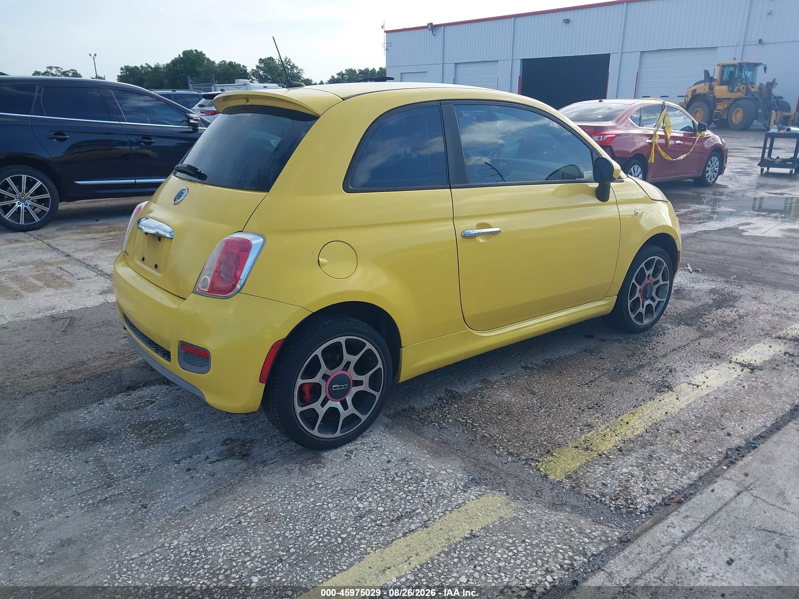 2012 Fiat 500 Sport Yellow vin: 3C3CFFBR2CT104964