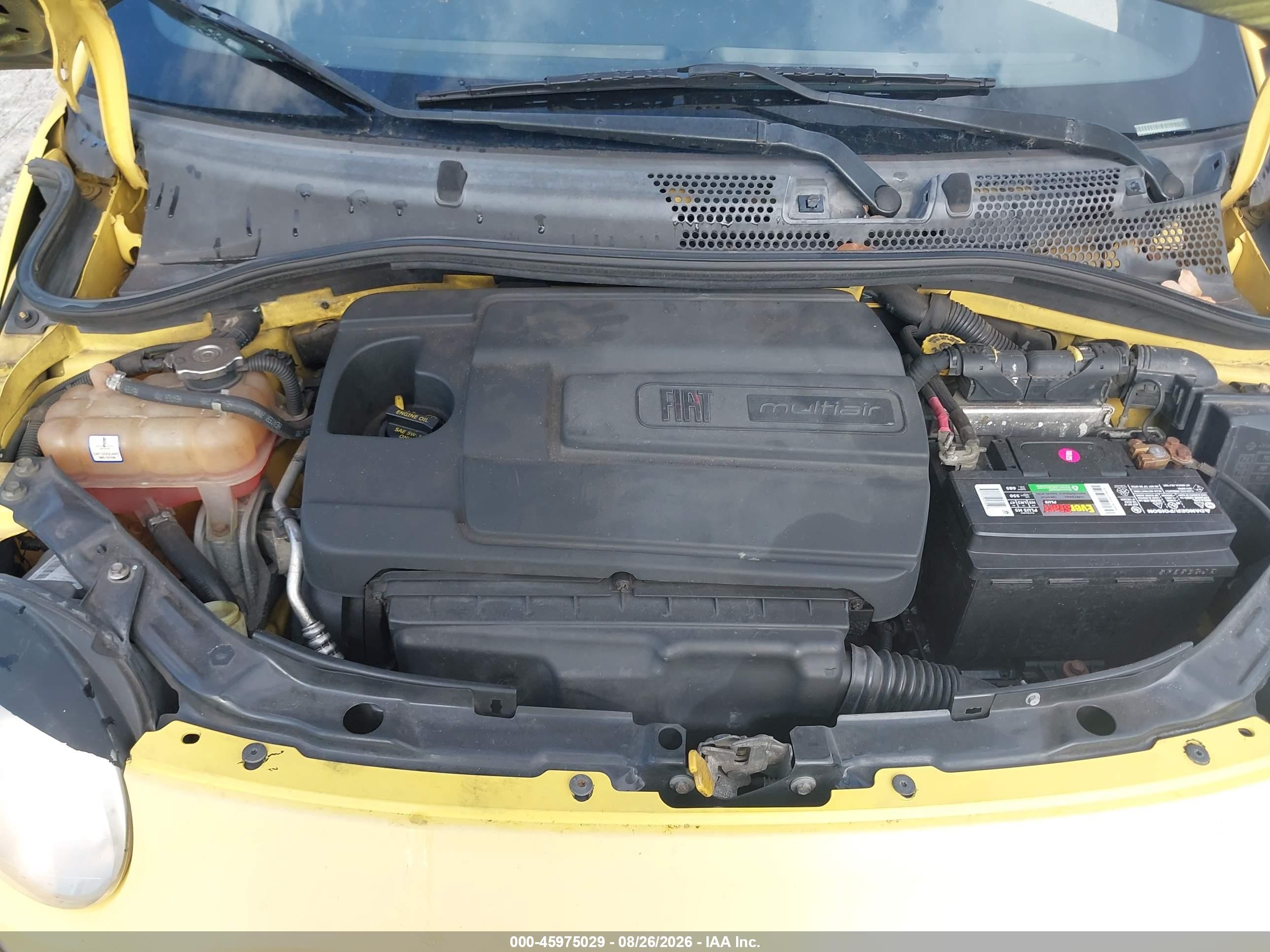 2012 Fiat 500 Sport Yellow vin: 3C3CFFBR2CT104964