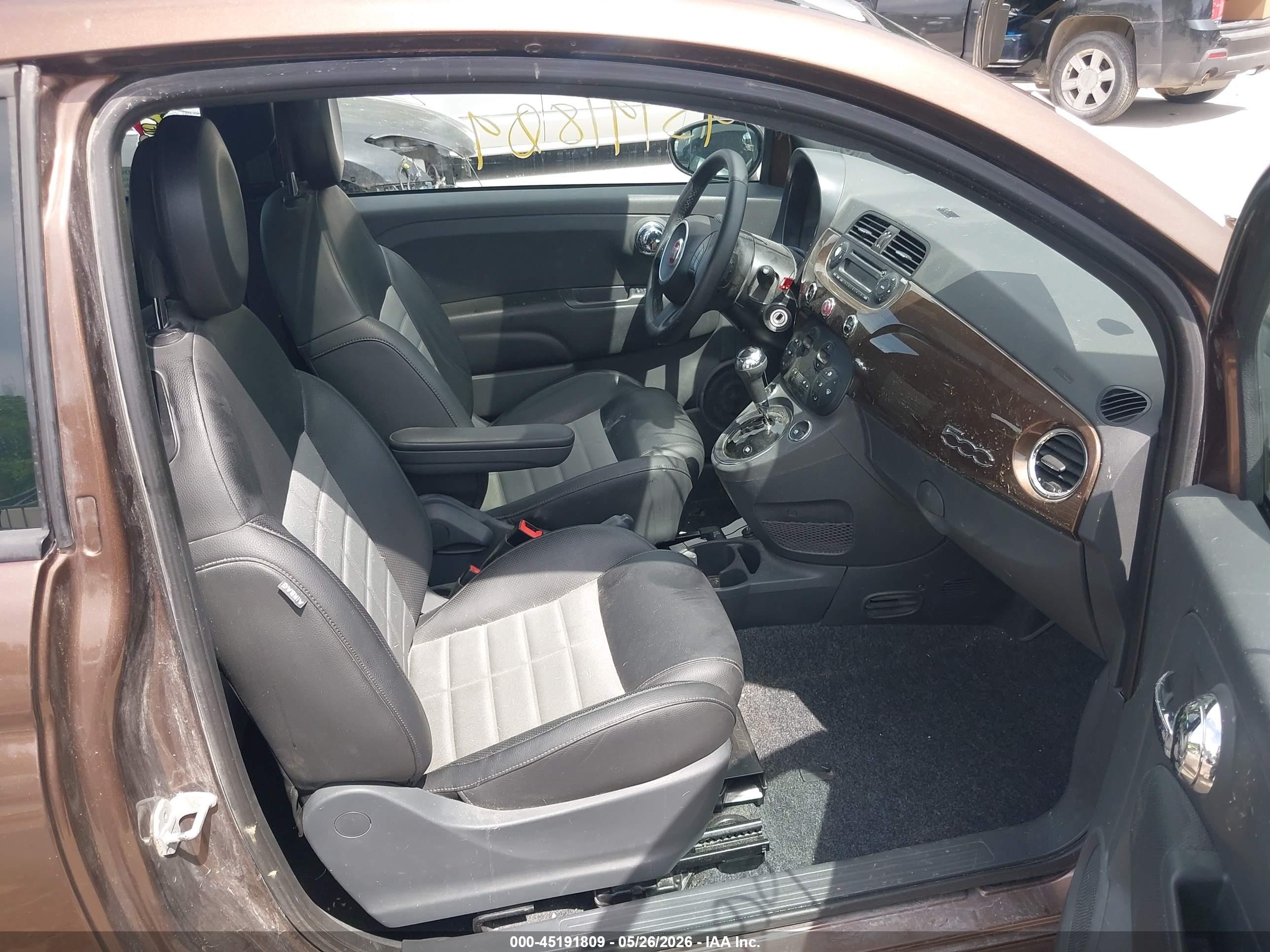 2012 Fiat 500 Sport Brown vin: 3C3CFFBR2CT383719
