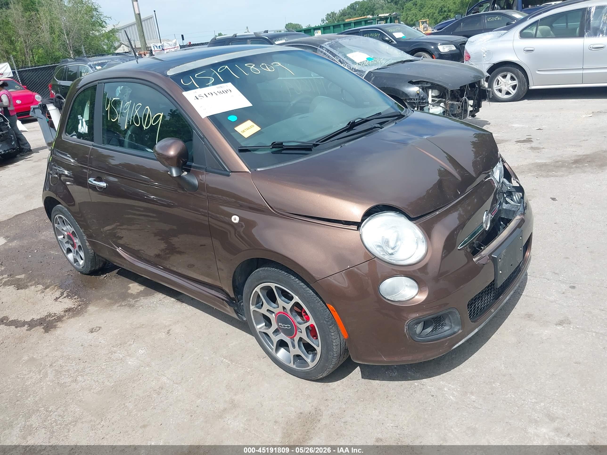 2012 Fiat 500 Sport Коричневый vin: 3C3CFFBR2CT383719