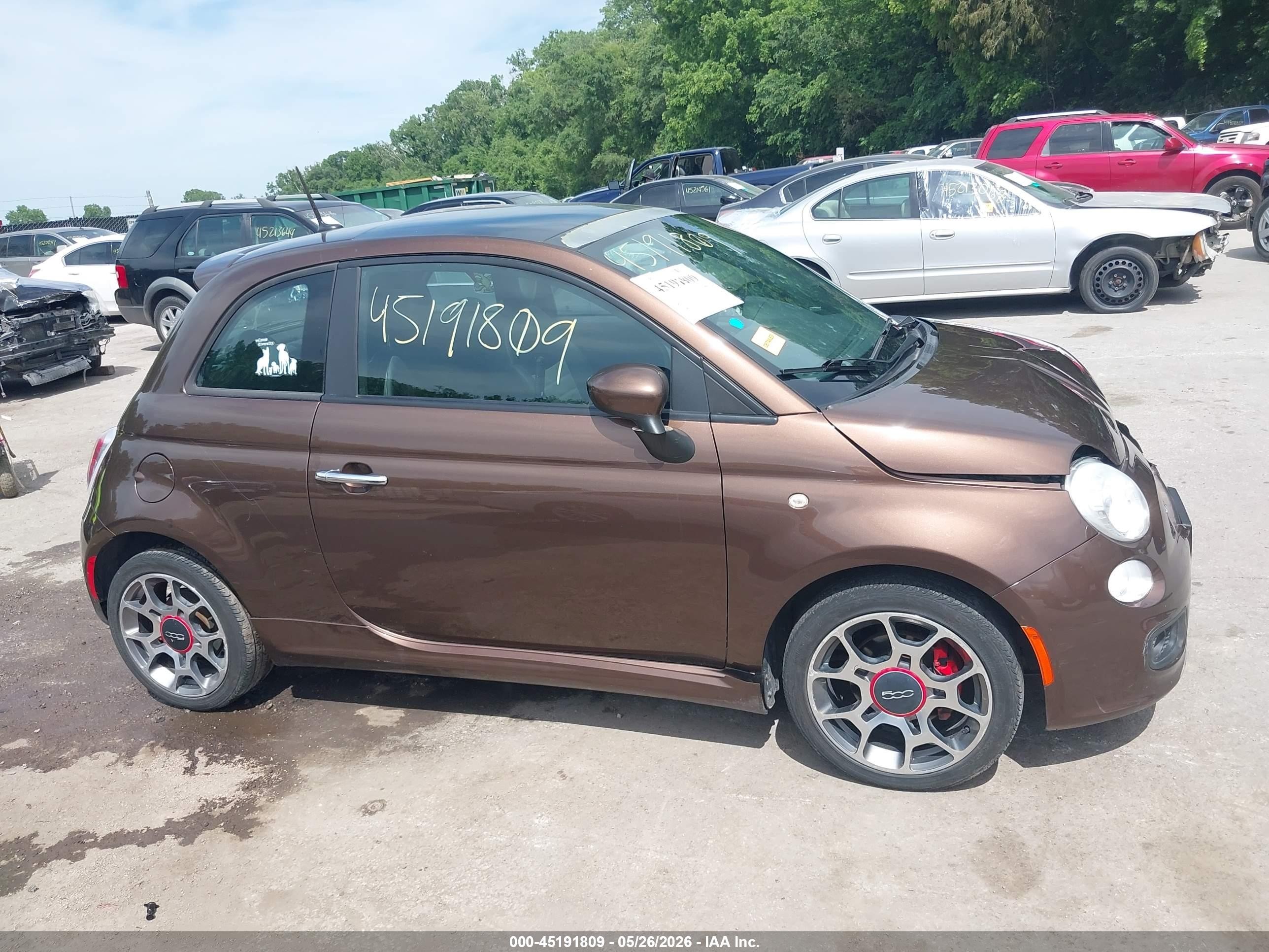 2012 Fiat 500 Sport Brown vin: 3C3CFFBR2CT383719
