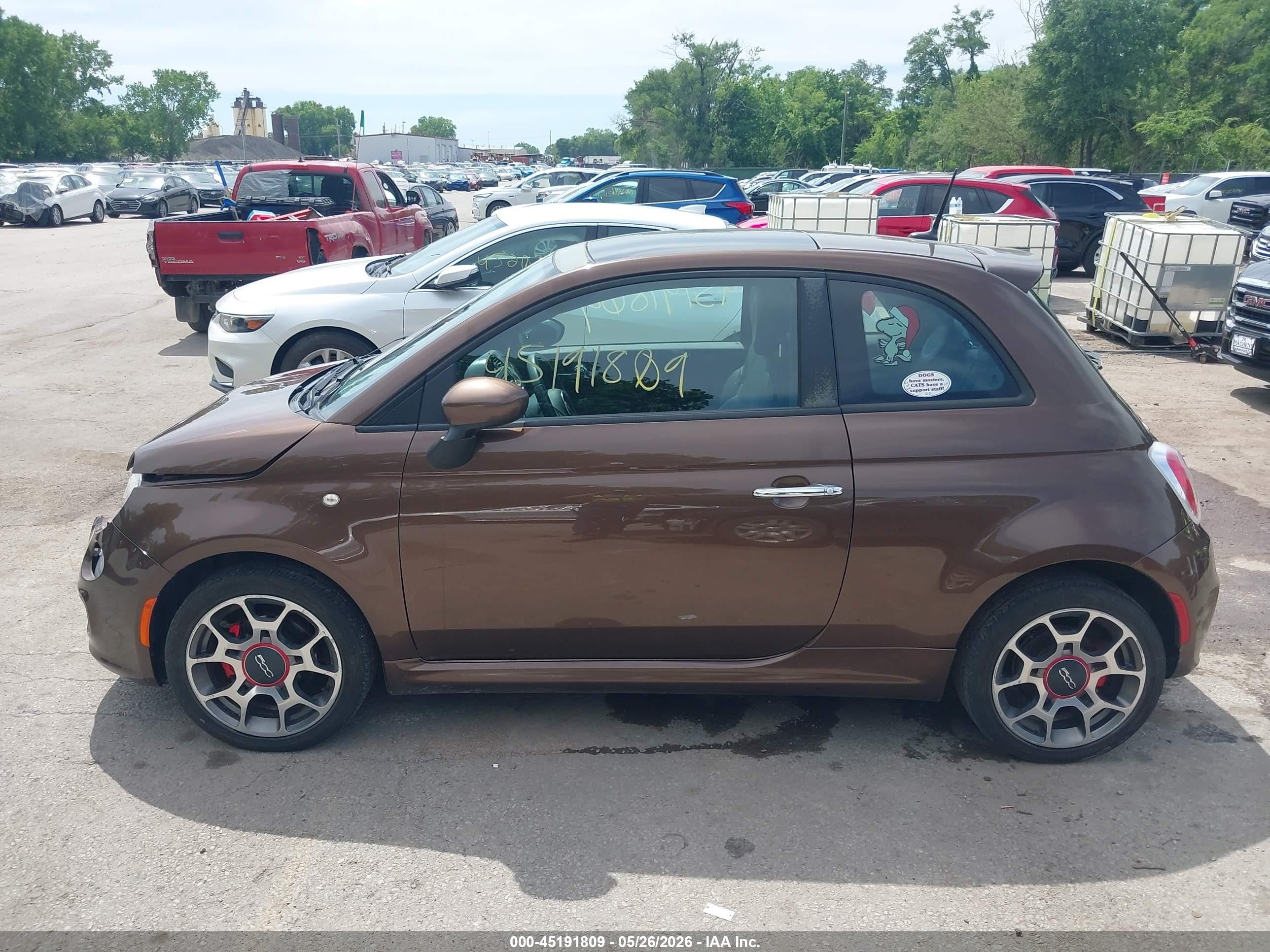 2012 Fiat 500 Sport Brown vin: 3C3CFFBR2CT383719