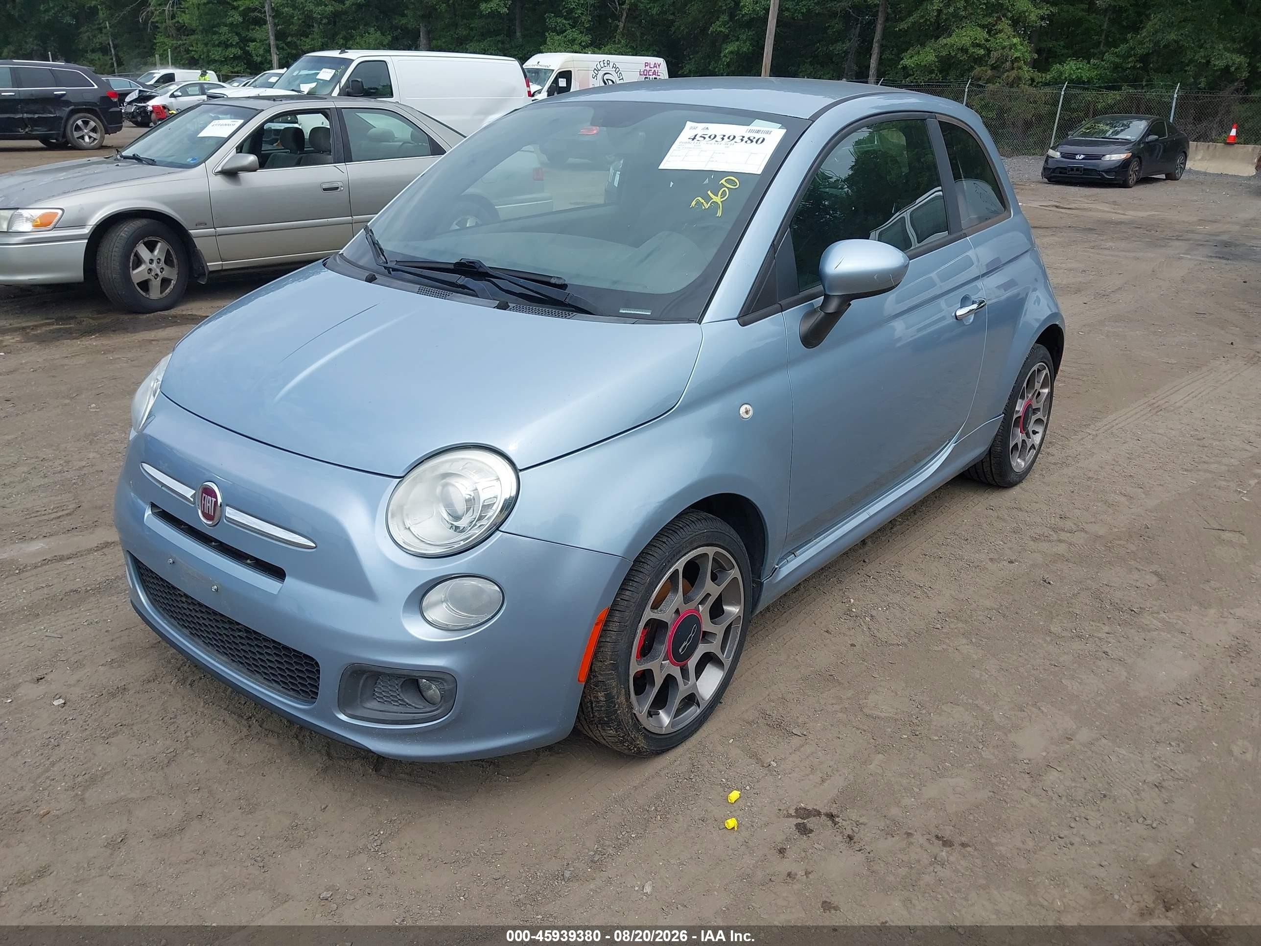 2013 Fiat 500 Sport Blue vin: 3C3CFFBR2DT533152