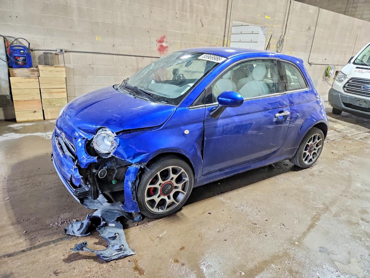 2014 Fiat 500 Sport Синий vin: 3C3CFFBR2ET205618