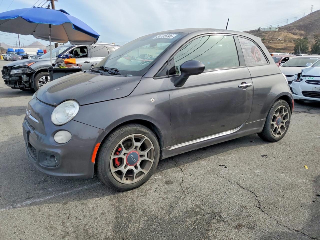 2015 Fiat 500 Sport Gray vin: 3C3CFFBR2FT623596