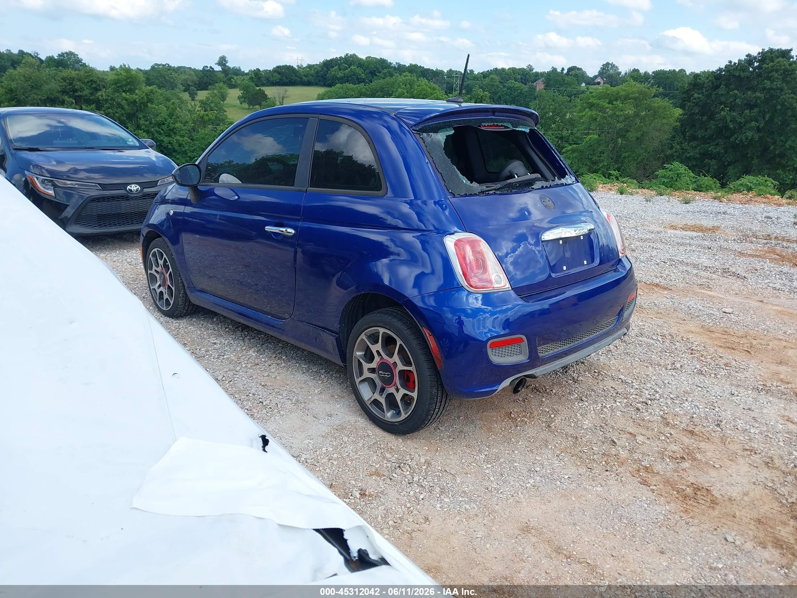 2012 Fiat 500 Sport Blue vin: 3C3CFFBR3CT181830