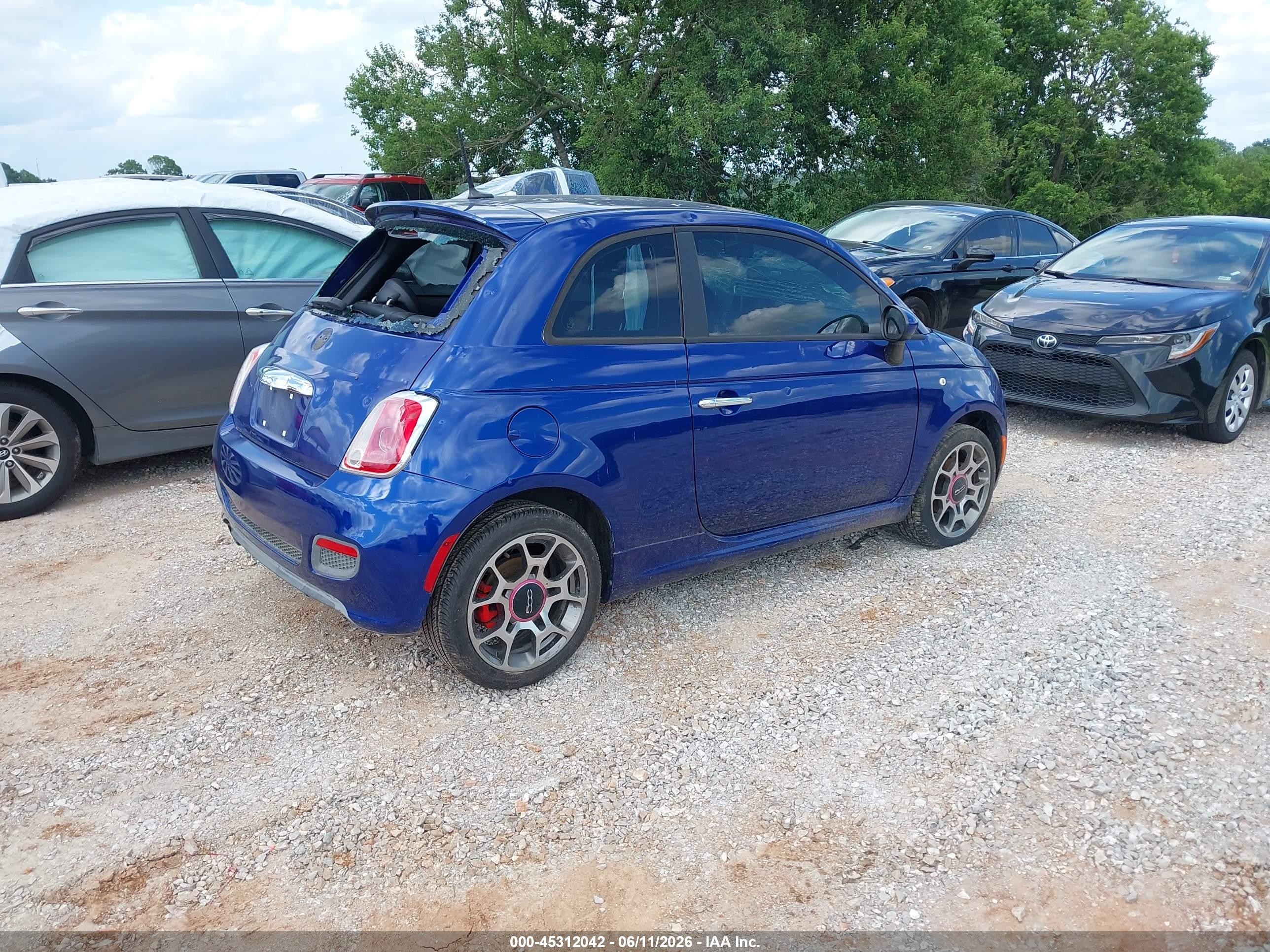 2012 Fiat 500 Sport Blue vin: 3C3CFFBR3CT181830