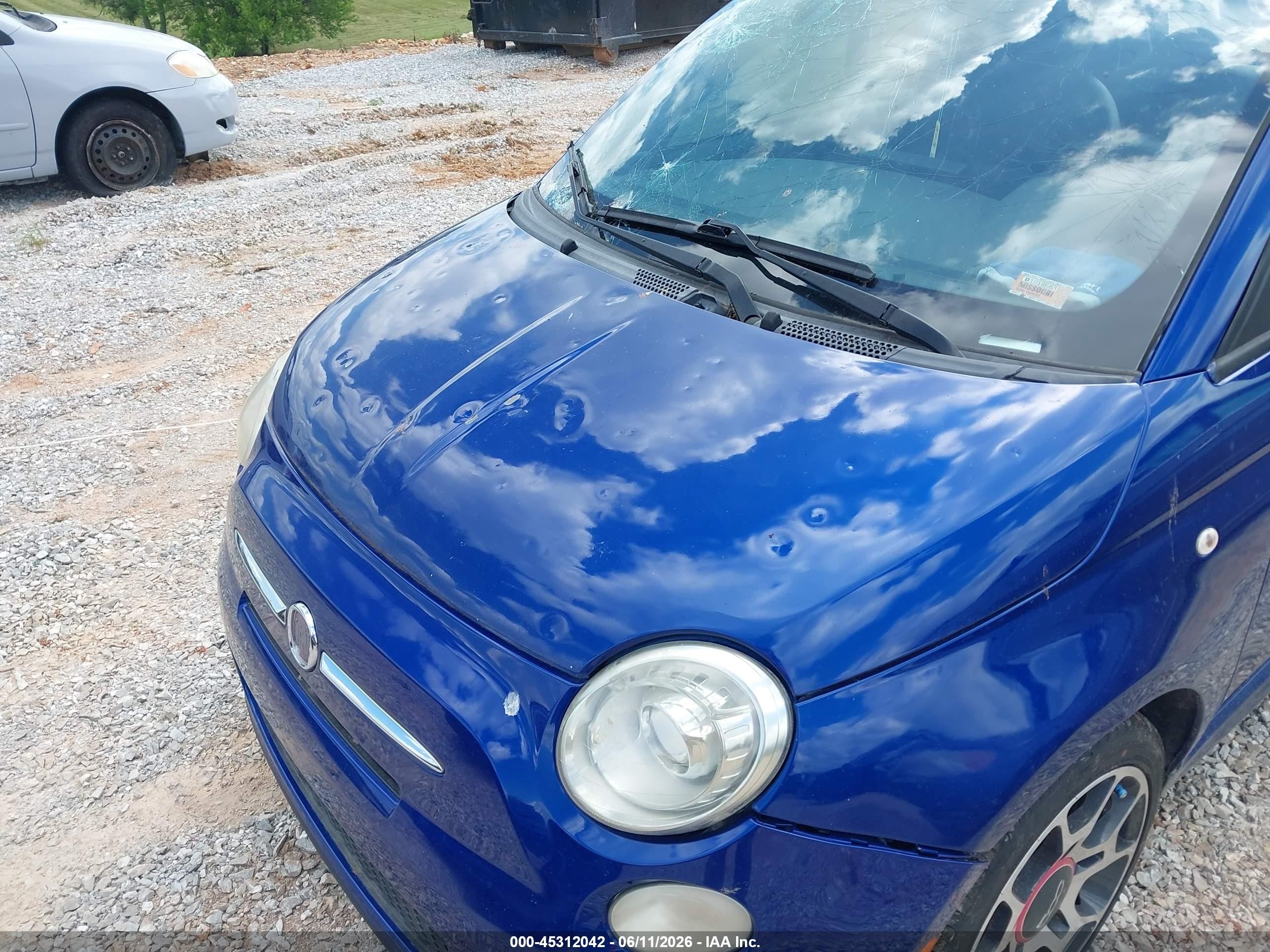 2012 Fiat 500 Sport Blue vin: 3C3CFFBR3CT181830