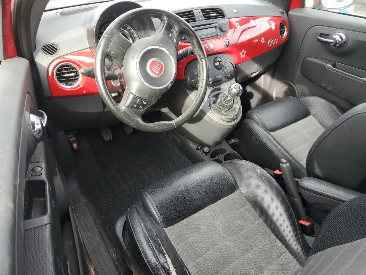 2012 Fiat 500 Sport Red vin: 3C3CFFBR3CT295830