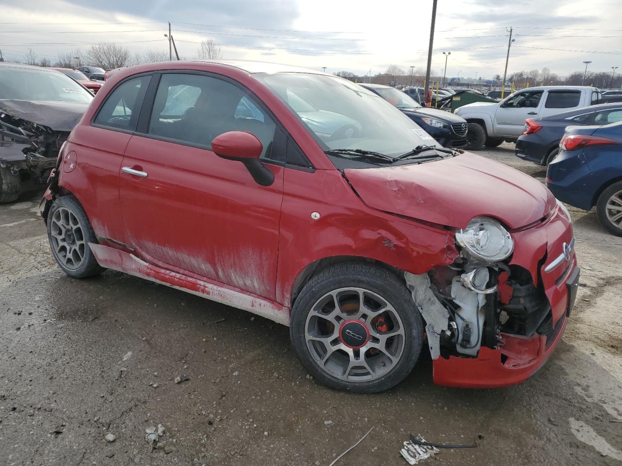 2012 Fiat 500 Sport Red vin: 3C3CFFBR3CT295830