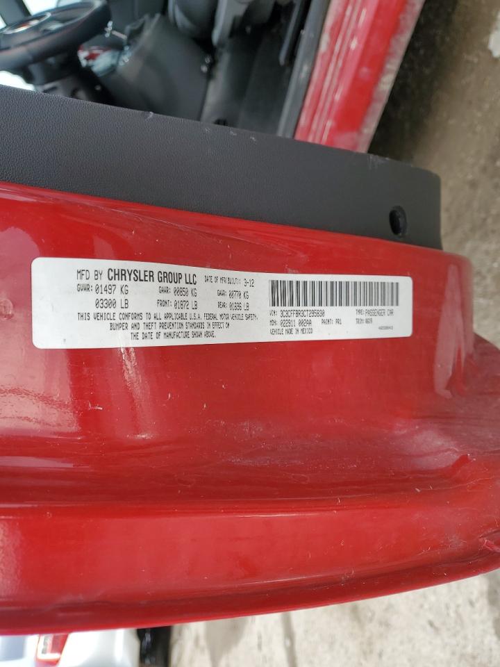 2012 Fiat 500 Sport Red vin: 3C3CFFBR3CT295830
