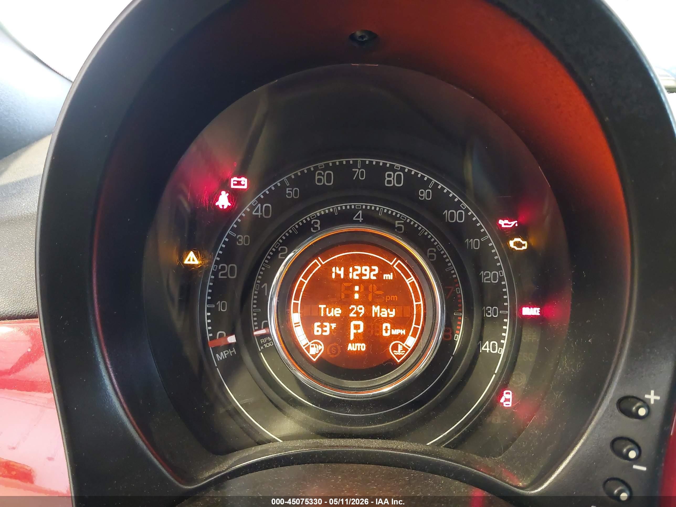 2012 Fiat 500 Sport Red vin: 3C3CFFBR3CT383891