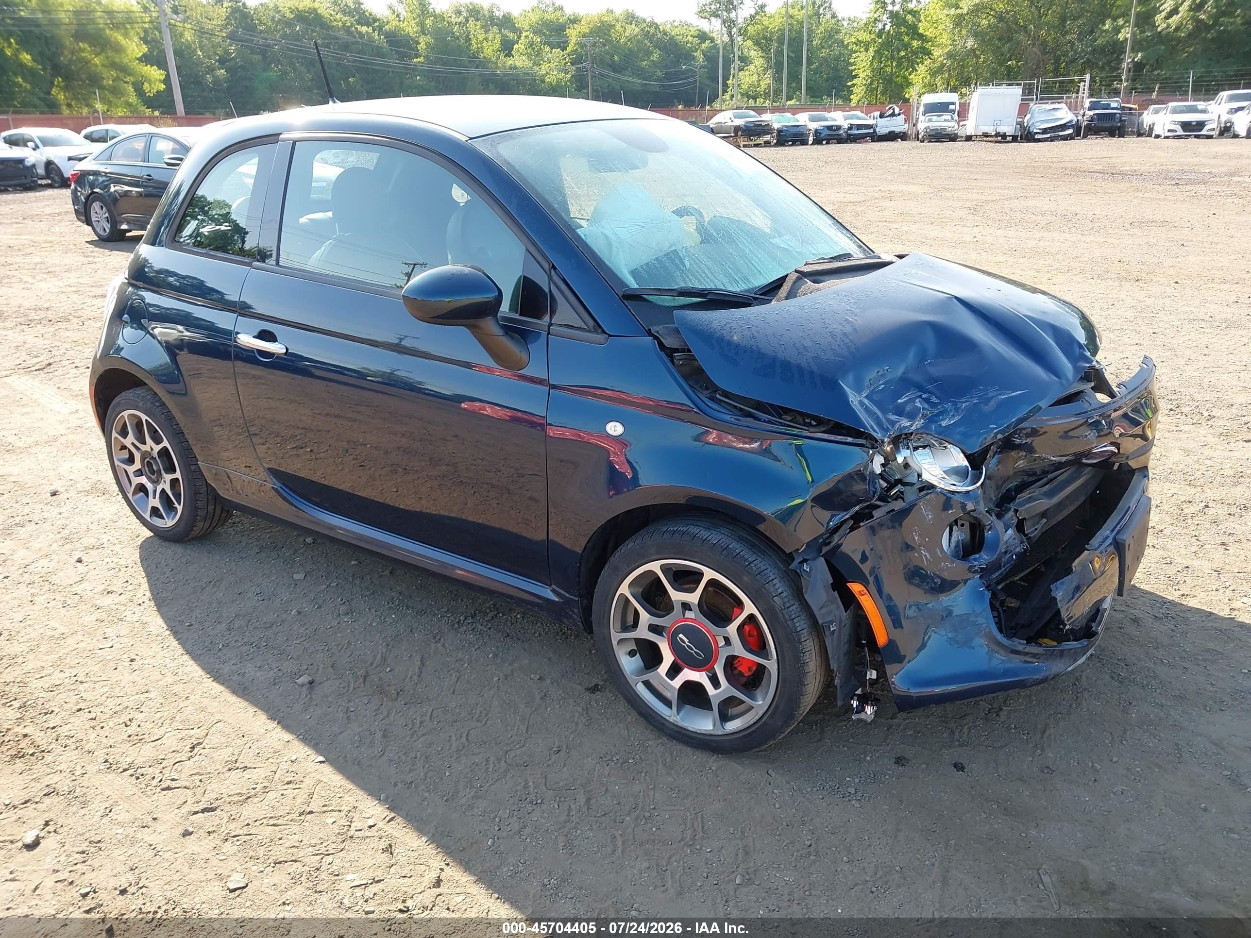 2015 Fiat 500 Sport Dark Blue vin: 3C3CFFBR3FT508974