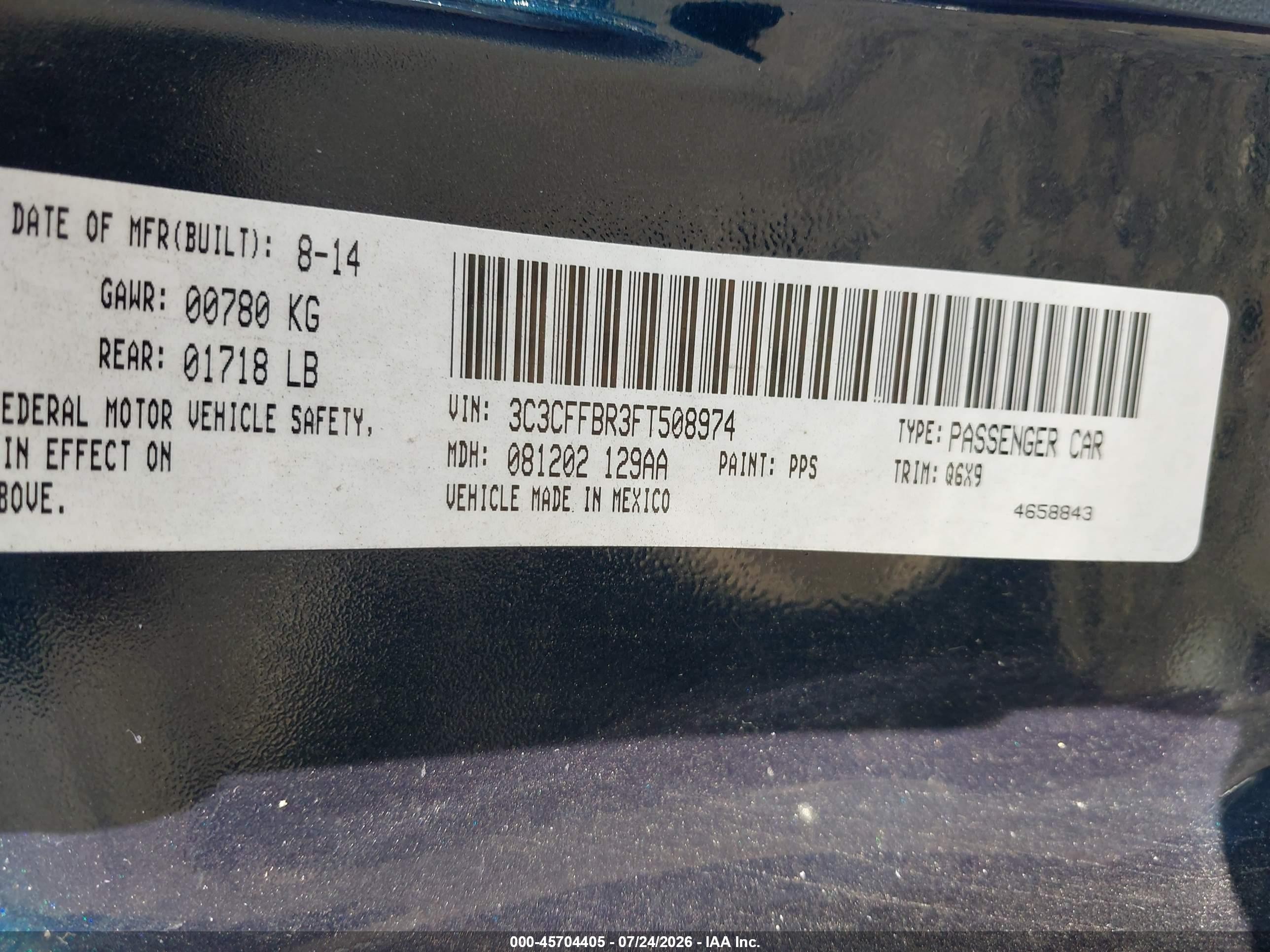2015 Fiat 500 Sport Dark Blue vin: 3C3CFFBR3FT508974