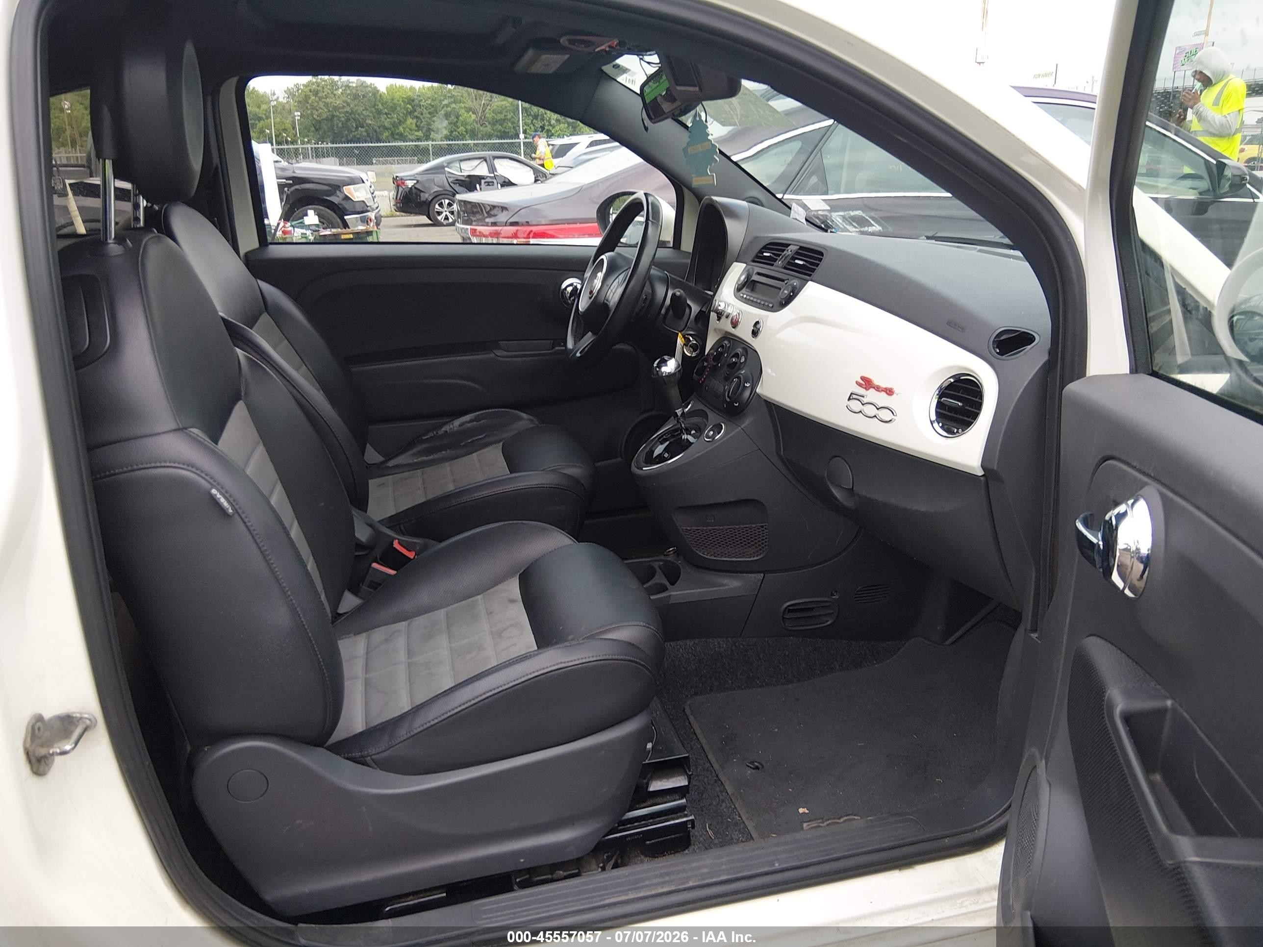 2012 Fiat 500 Sport White vin: 3C3CFFBR4CT253991