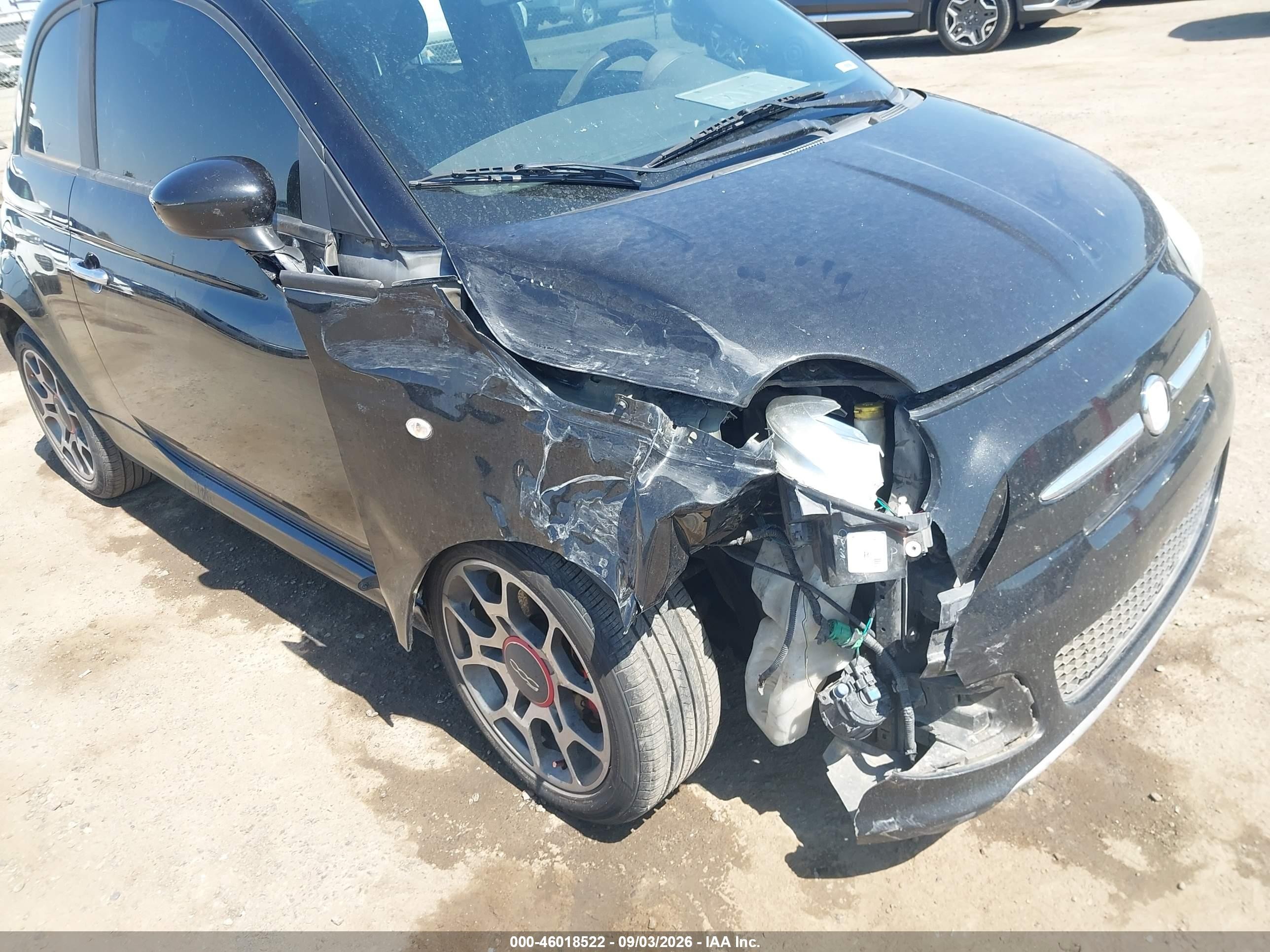 2012 Fiat 500 Sport Black vin: 3C3CFFBR4CT254087