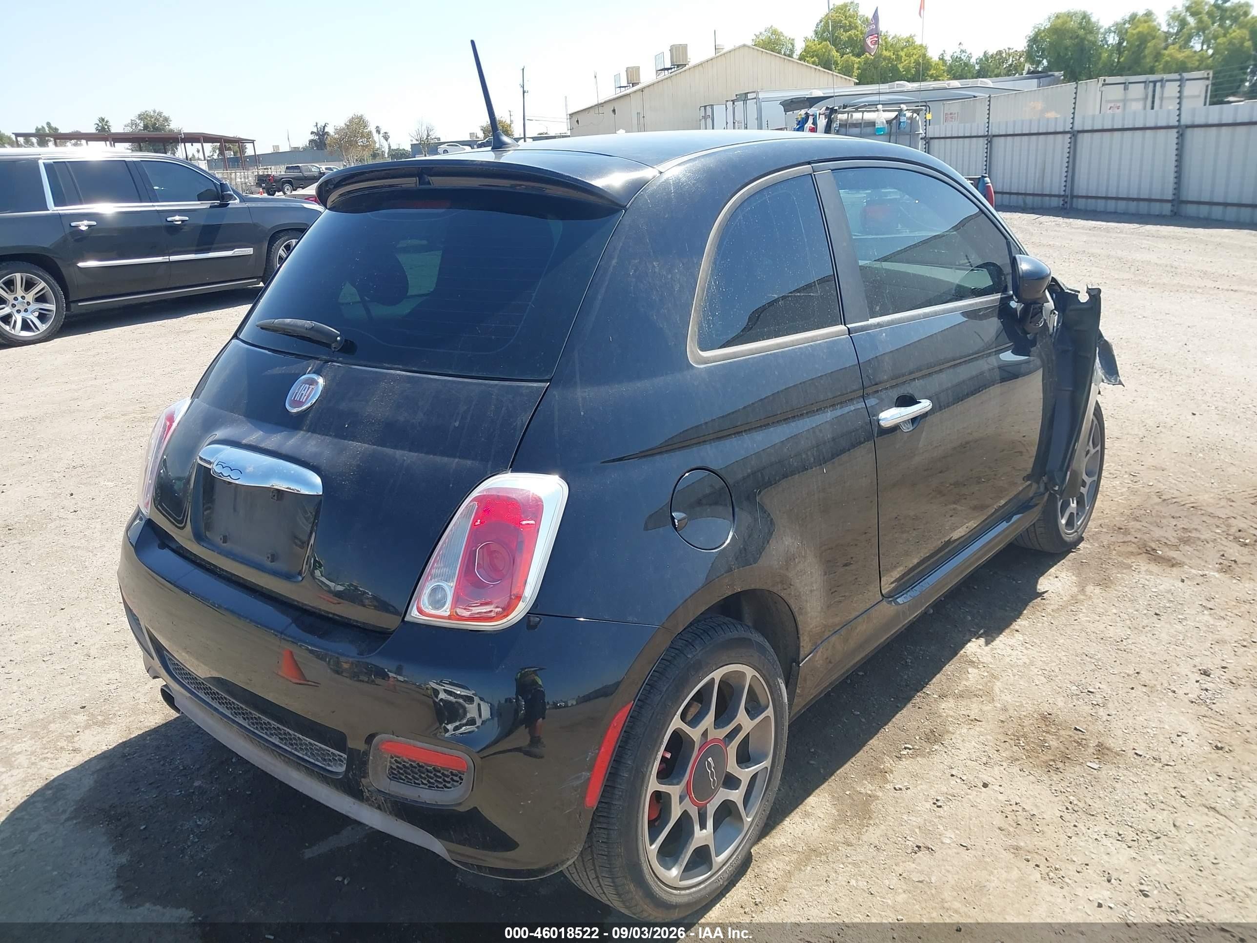 2012 Fiat 500 Sport Black vin: 3C3CFFBR4CT254087
