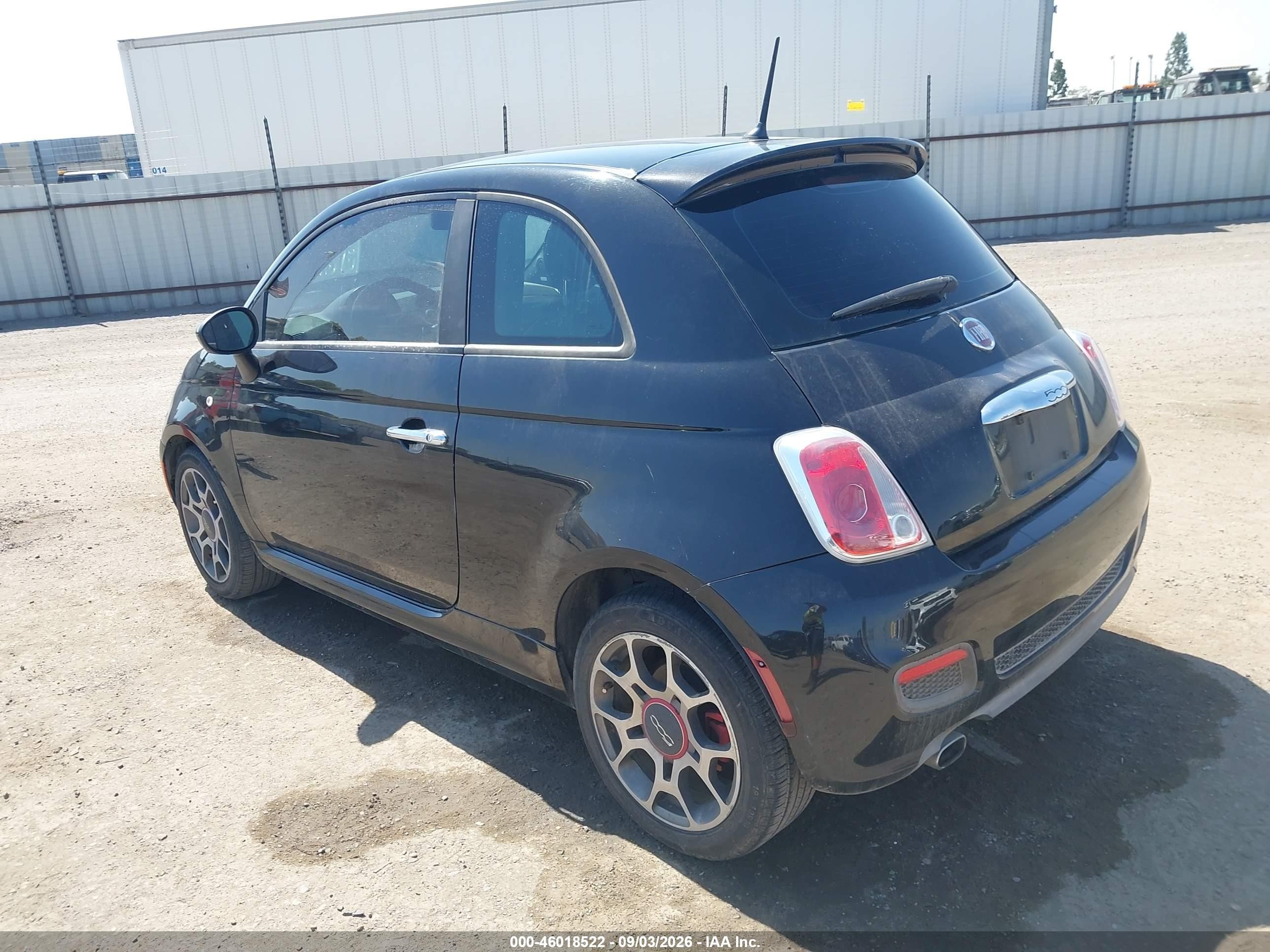 2012 Fiat 500 Sport Black vin: 3C3CFFBR4CT254087