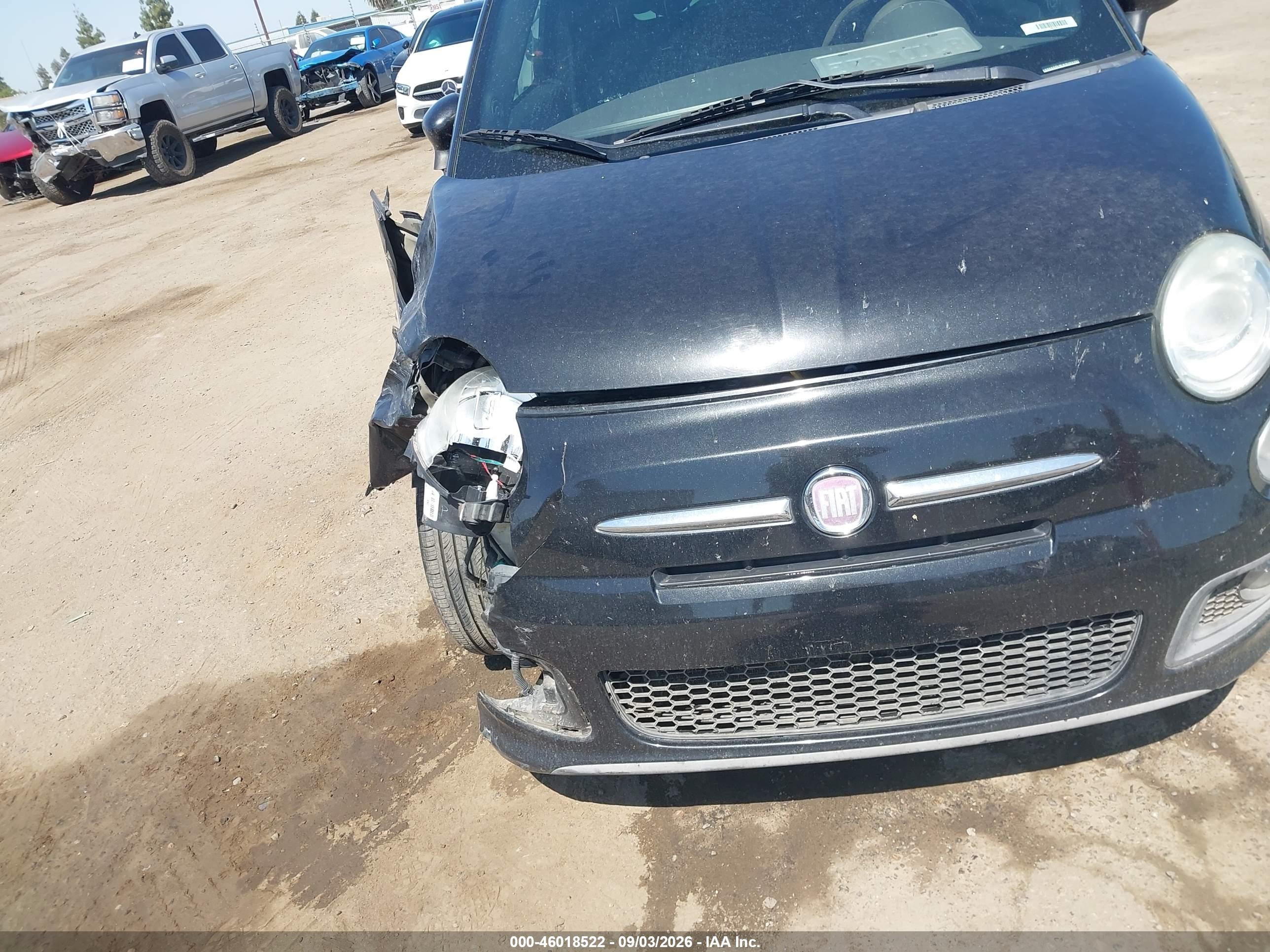 2012 Fiat 500 Sport Black vin: 3C3CFFBR4CT254087