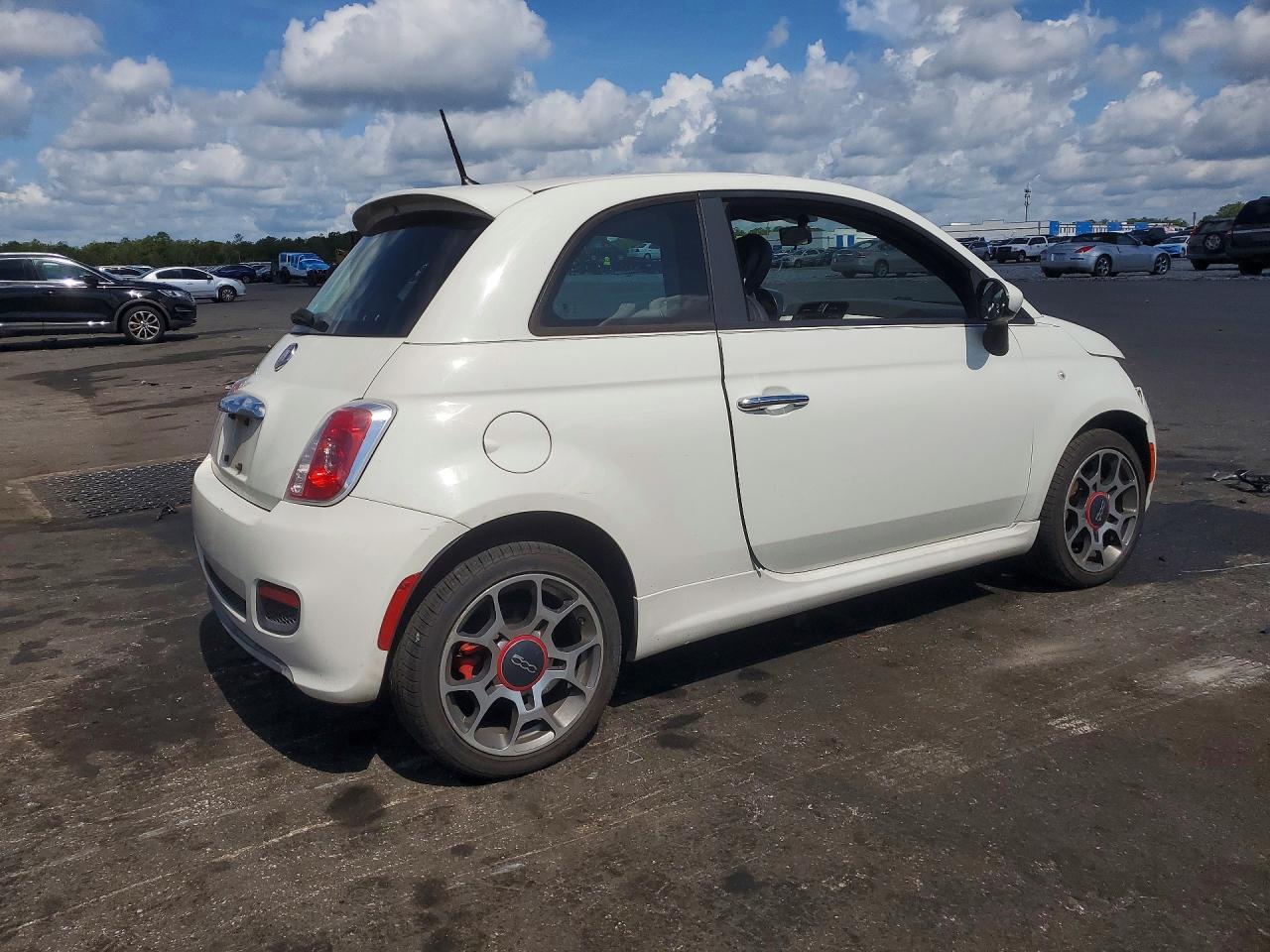 2013 Fiat 500 Sport White vin: 3C3CFFBR4DT629221