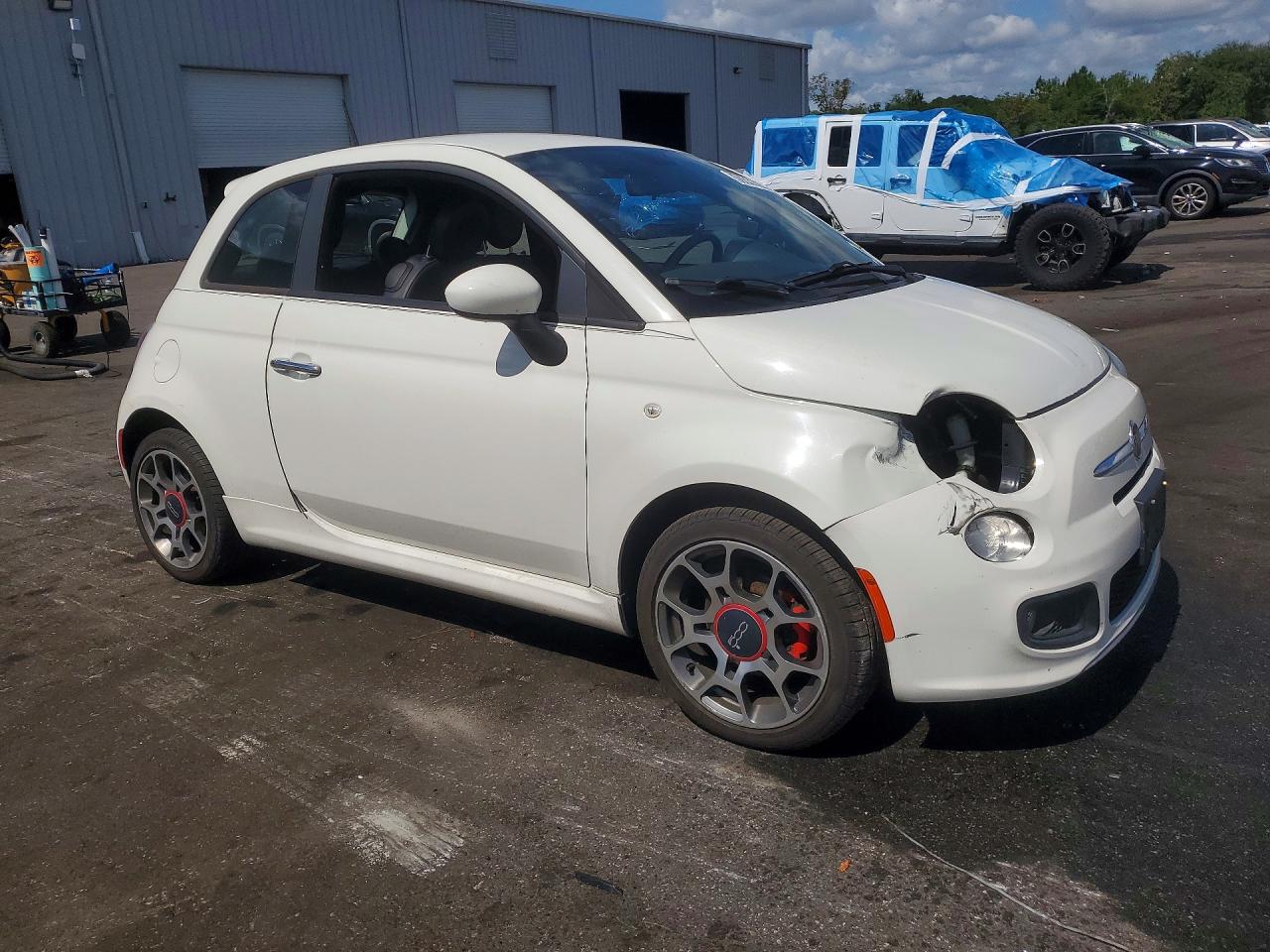 2013 Fiat 500 Sport White vin: 3C3CFFBR4DT629221