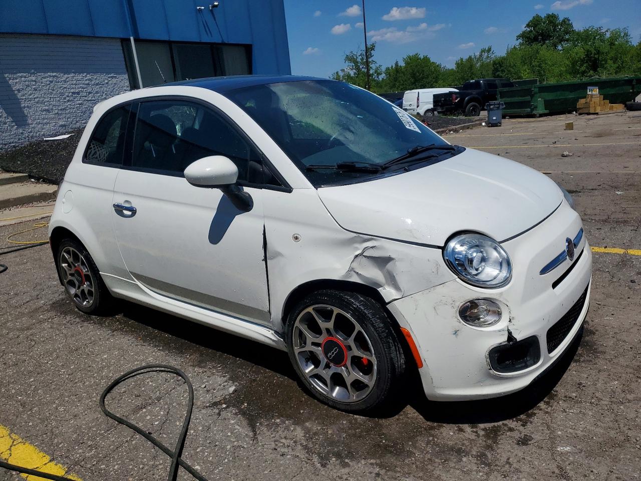 2015 Fiat 500 Sport White vin: 3C3CFFBR4FT509129