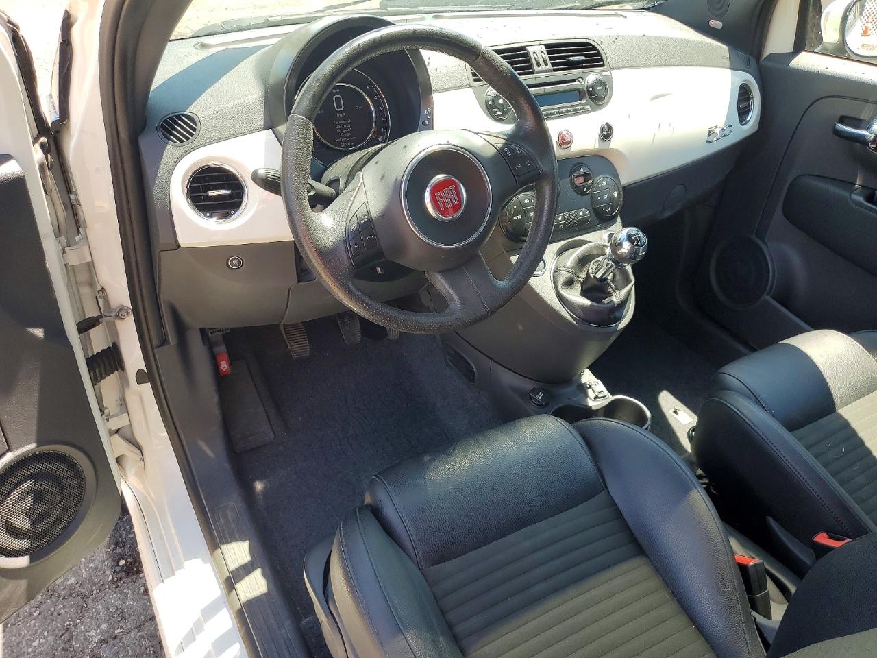 2015 Fiat 500 Sport White vin: 3C3CFFBR4FT509129