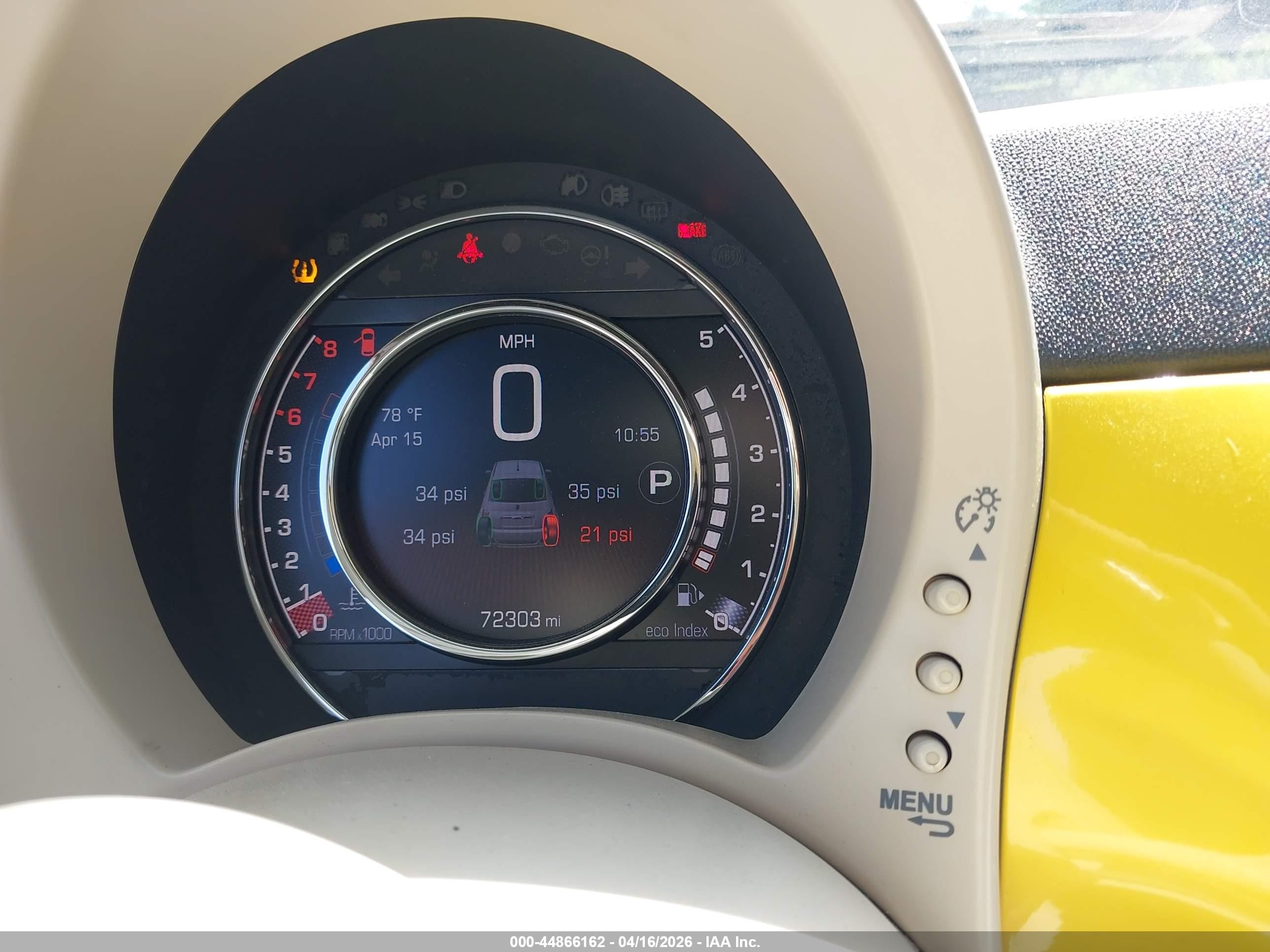 2015 Fiat 500 Sport Yellow vin: 3C3CFFBR4FT636771