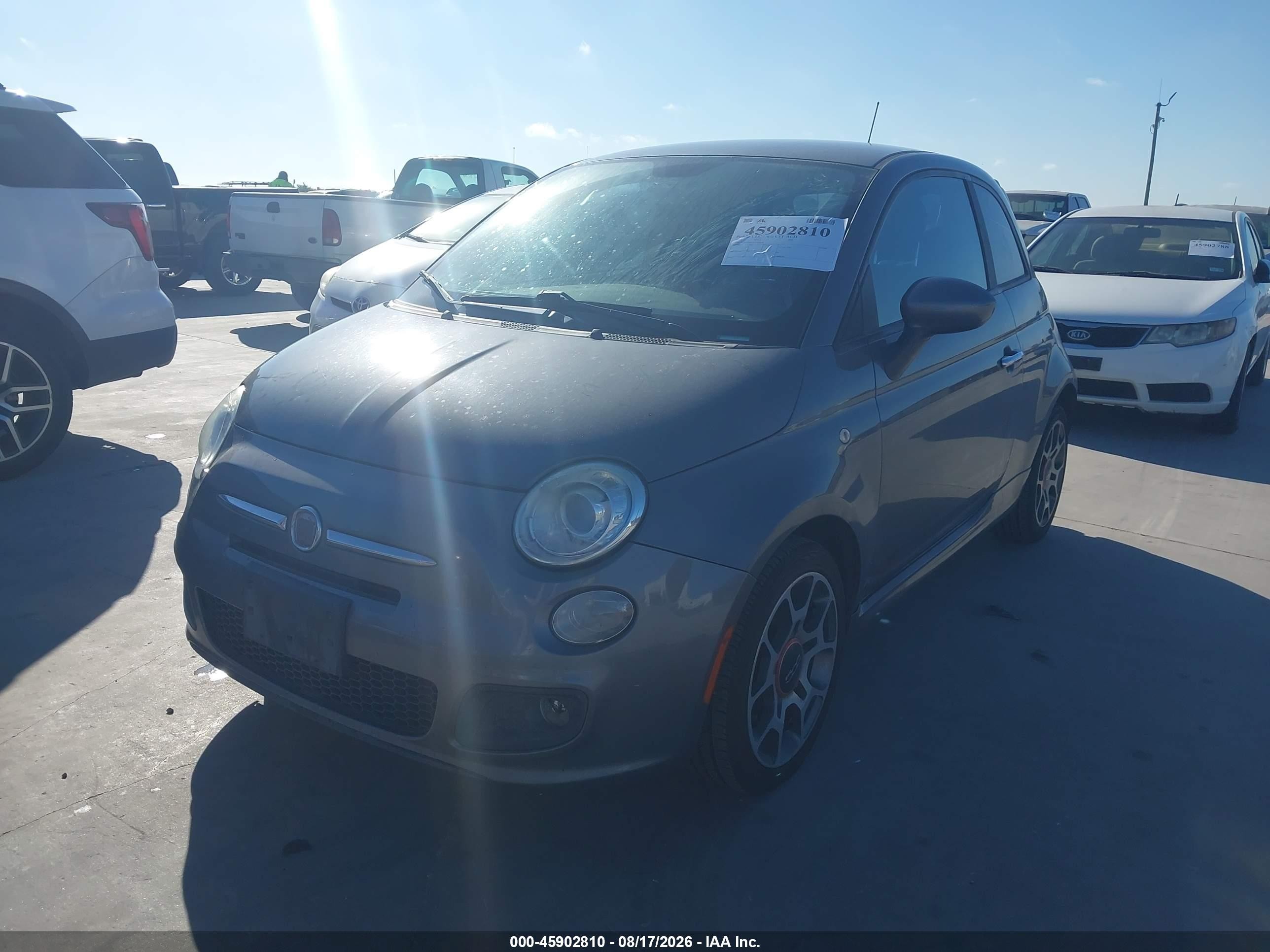 2012 Fiat 500 Sport Gray vin: 3C3CFFBR5CT295828
