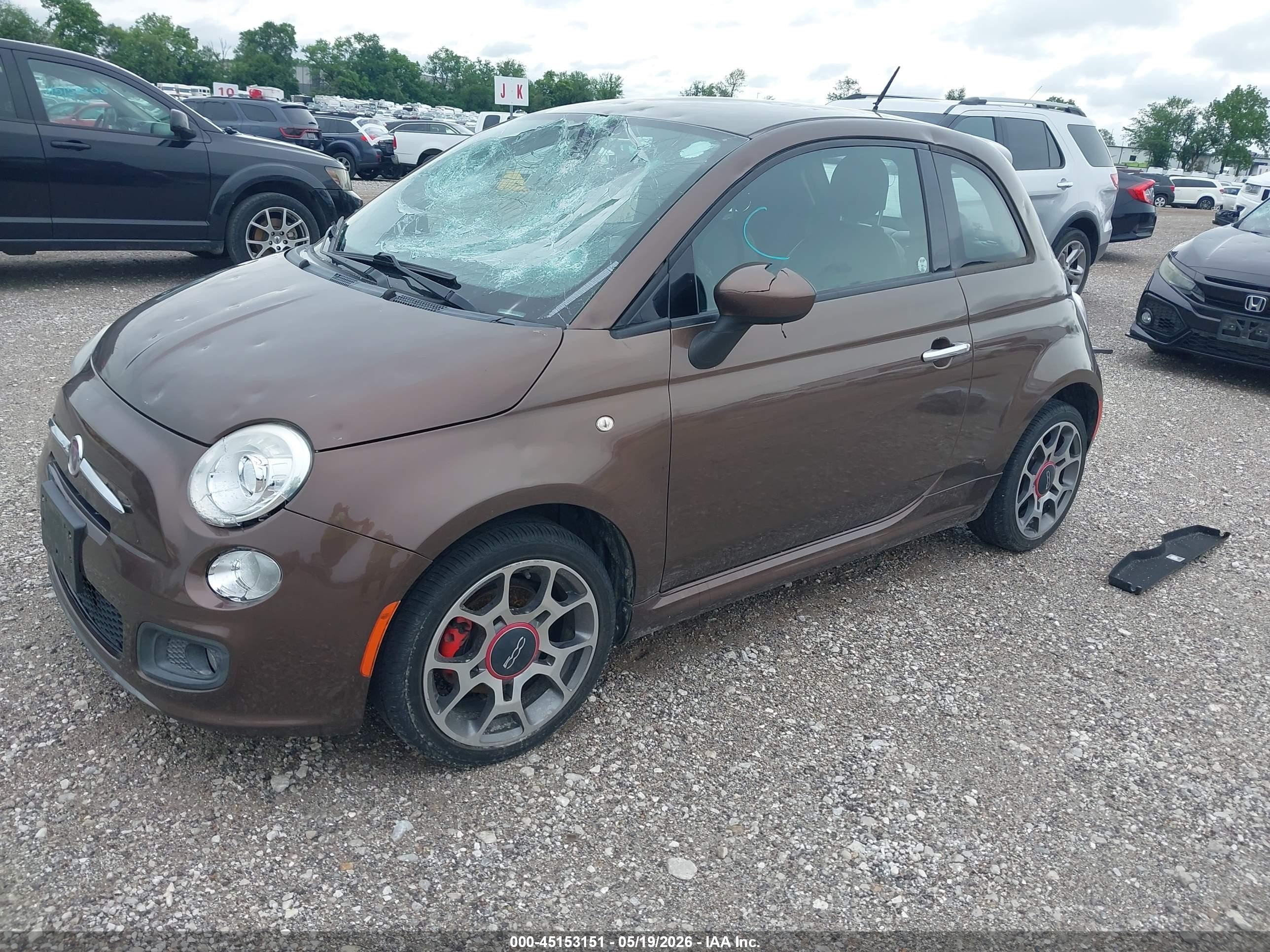 2015 Fiat 500 Sport Brown vin: 3C3CFFBR6FT657301