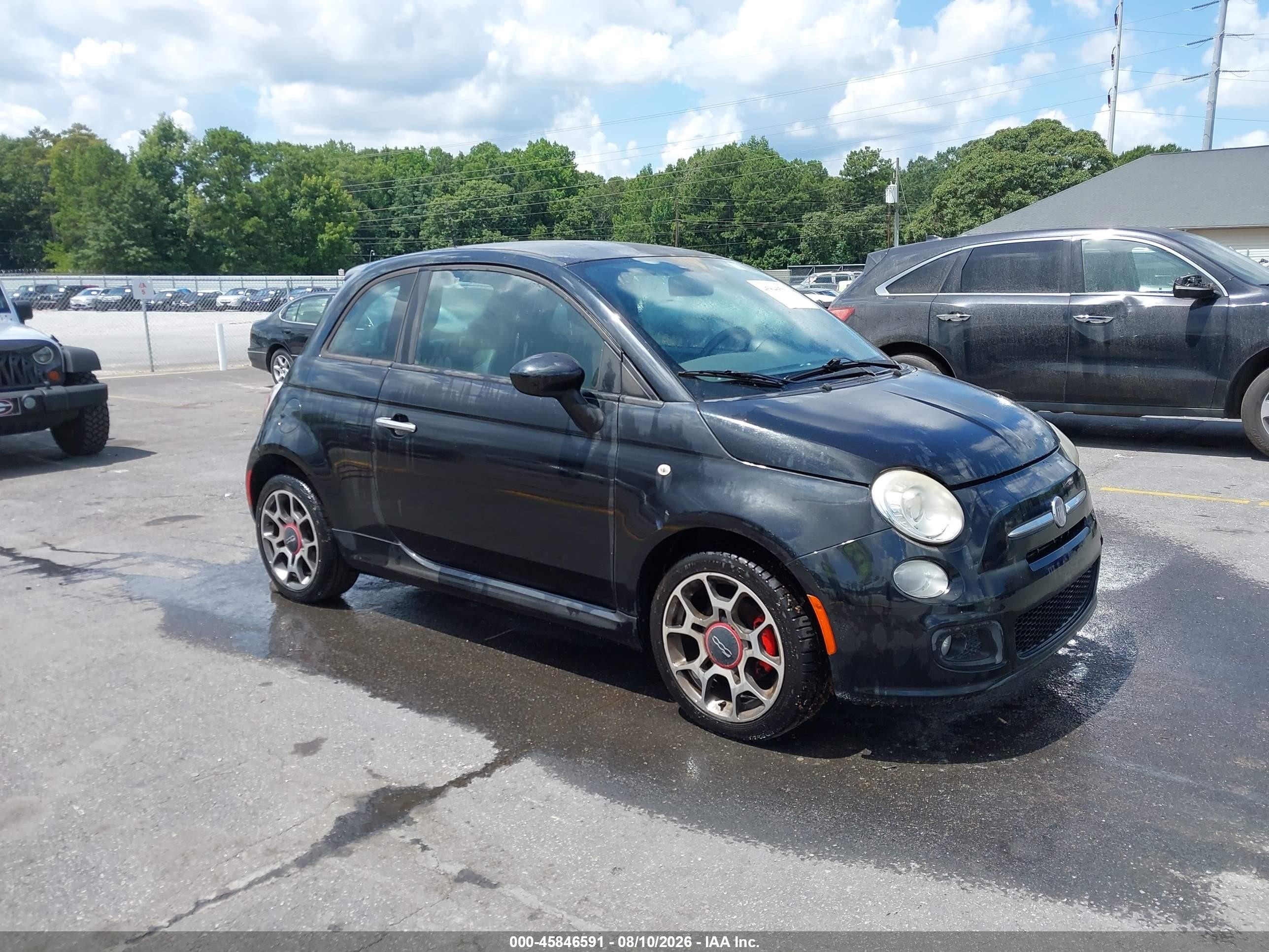 2012 Fiat 500 Sport Black vin: 3C3CFFBR7CT101932