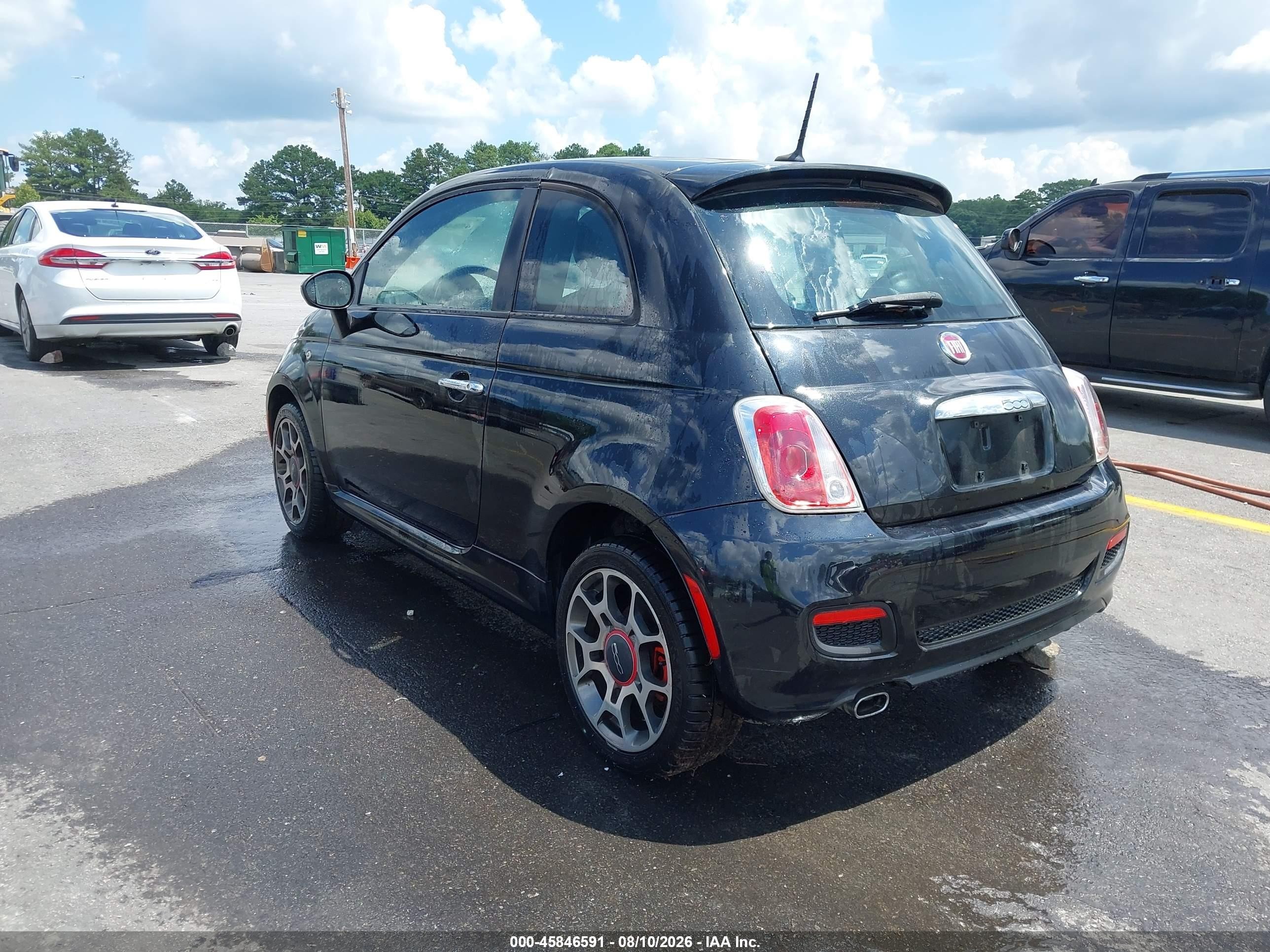 2012 Fiat 500 Sport Black vin: 3C3CFFBR7CT101932