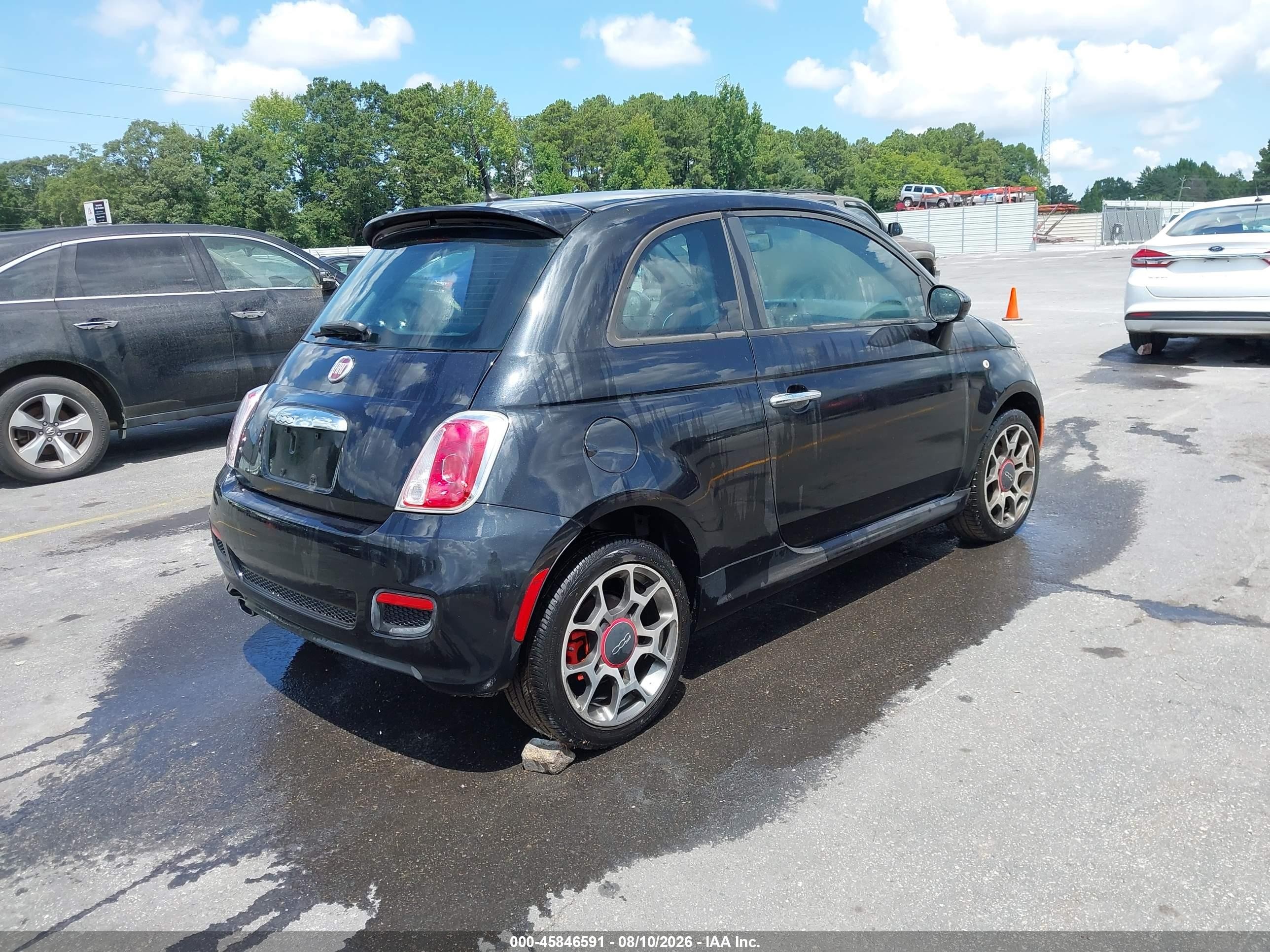 2012 Fiat 500 Sport Black vin: 3C3CFFBR7CT101932